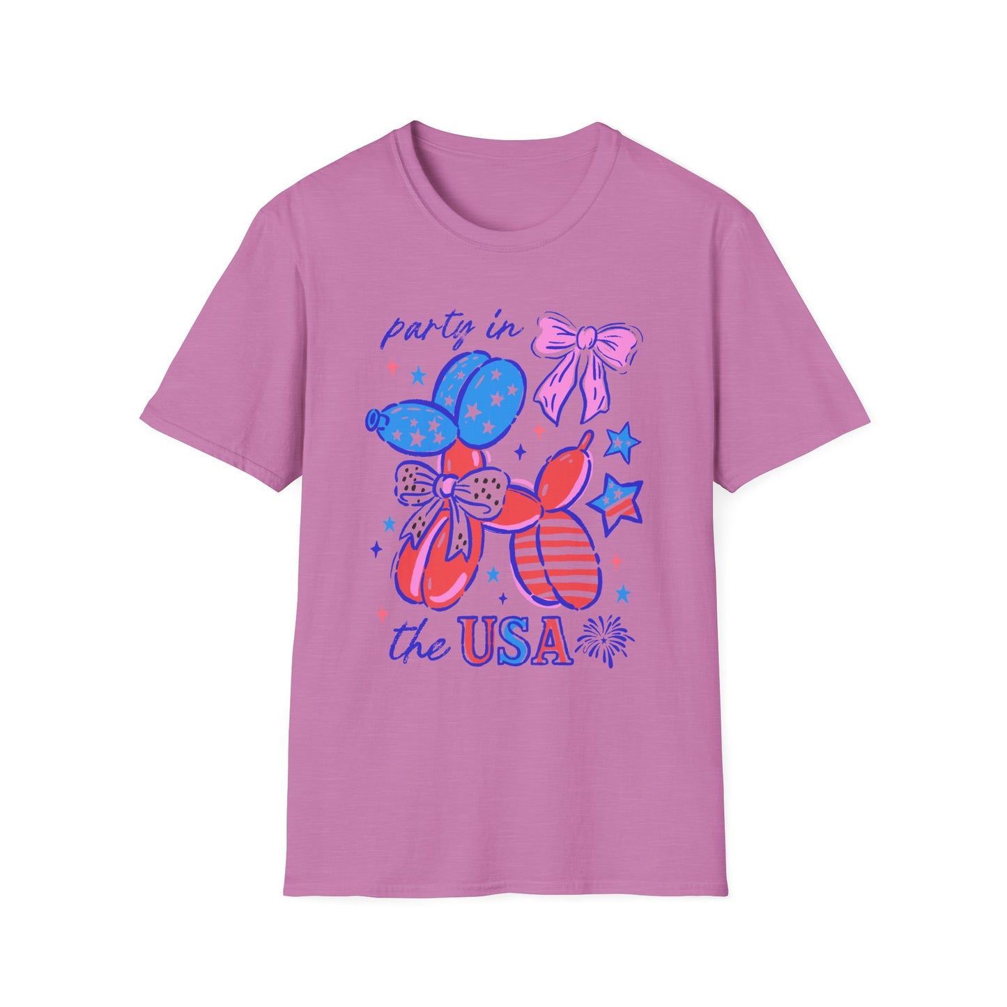 Party In The USA Balloon Dog Softstyle T-Shirt