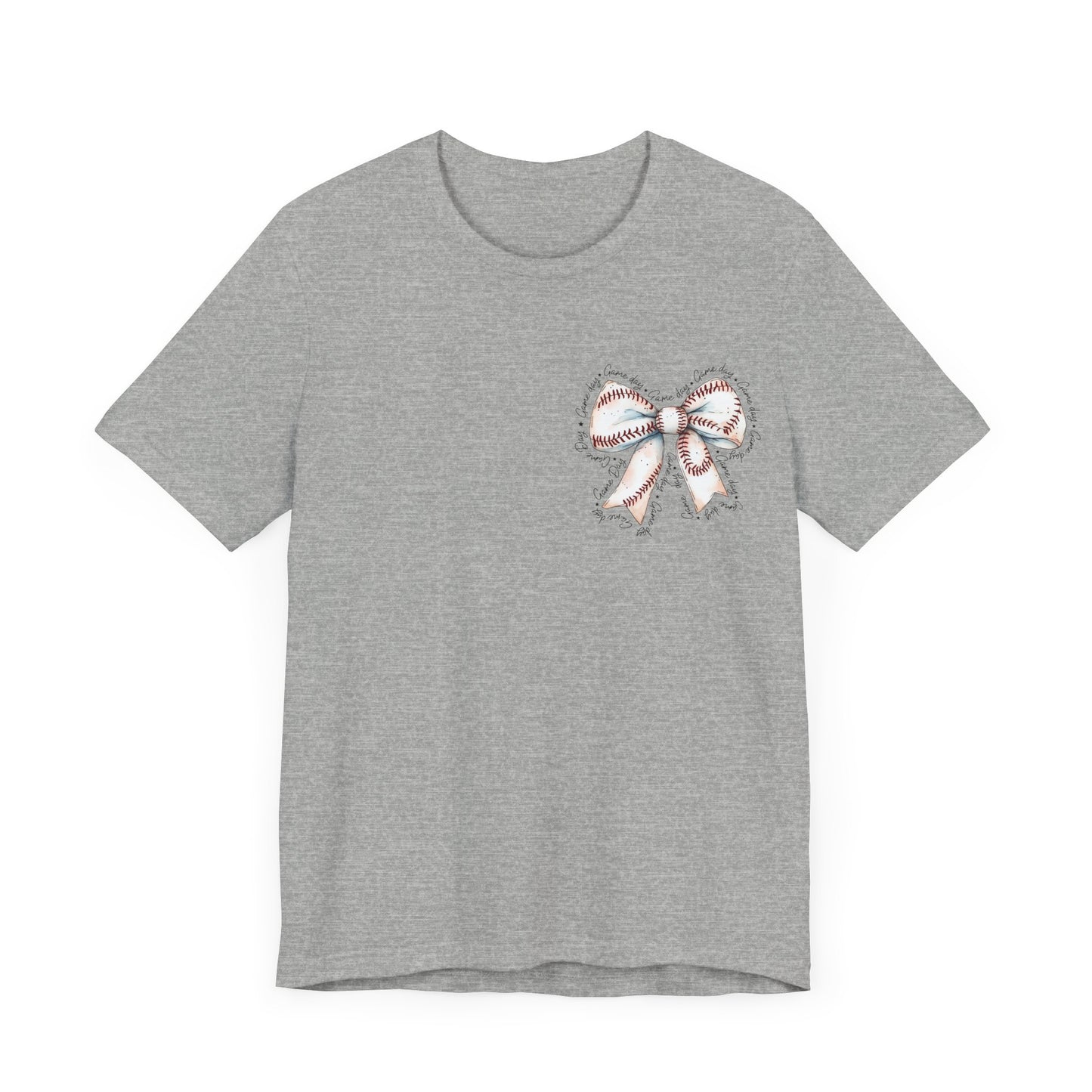 Baseball Game Day Bow Pocket Jersey Short Sleeve Tee