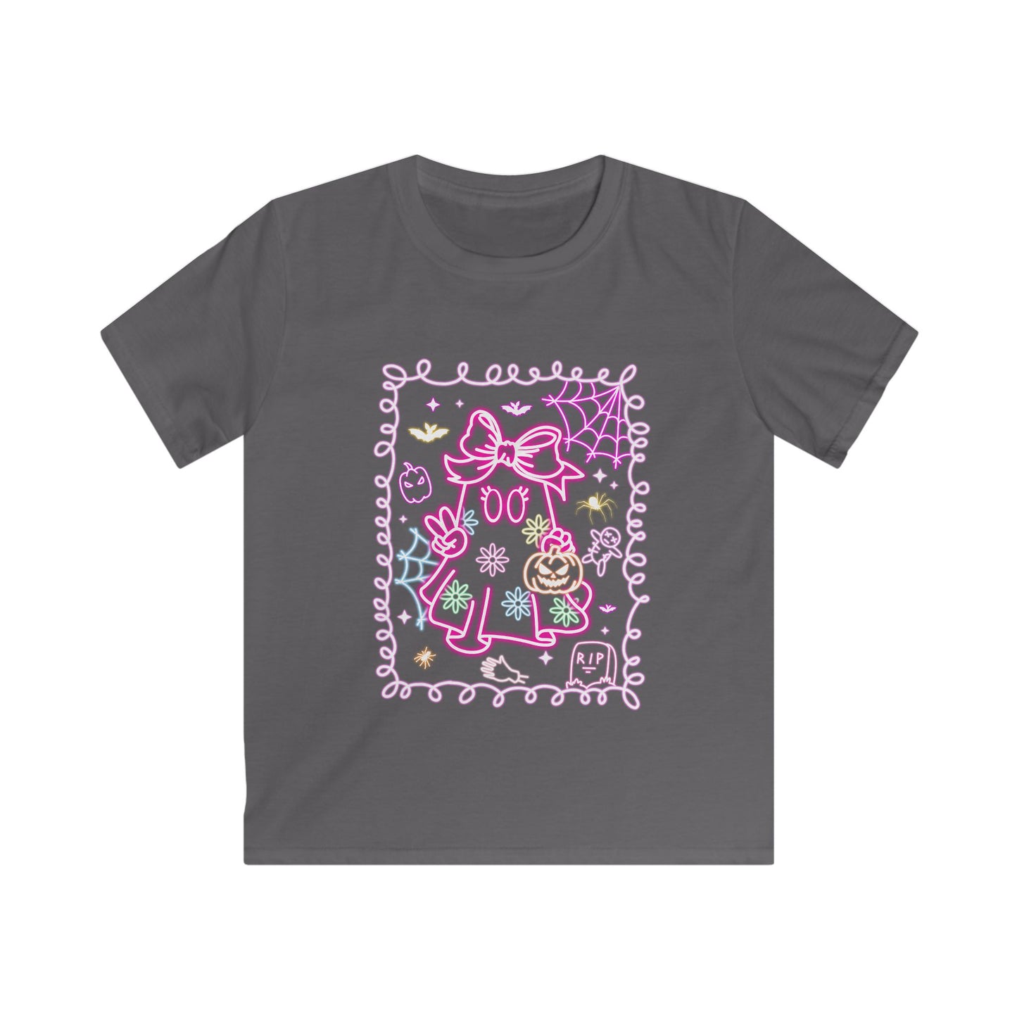 Neon Girl Ghost Kids Softstyle Tee