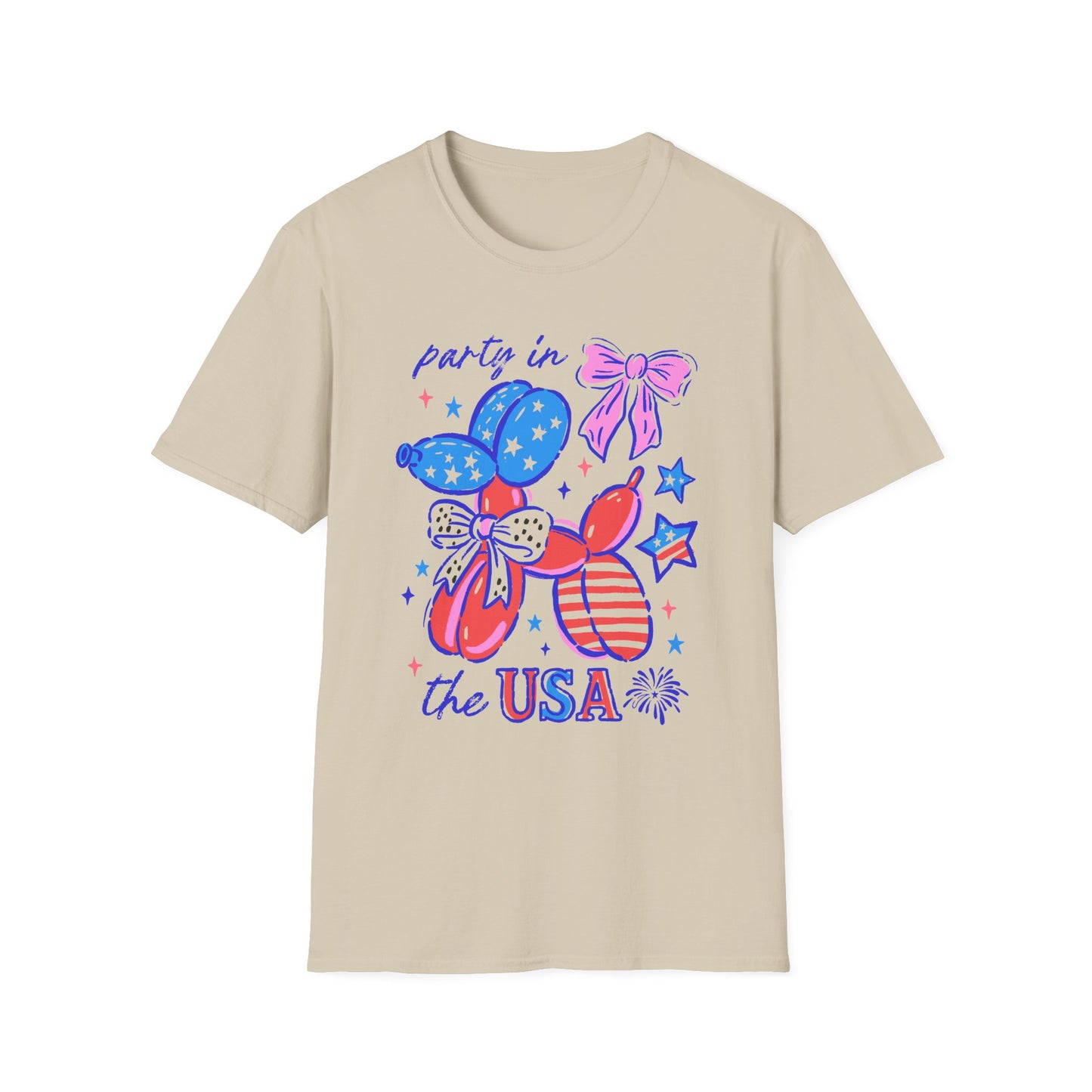 Party In The USA Balloon Dog Softstyle T-Shirt