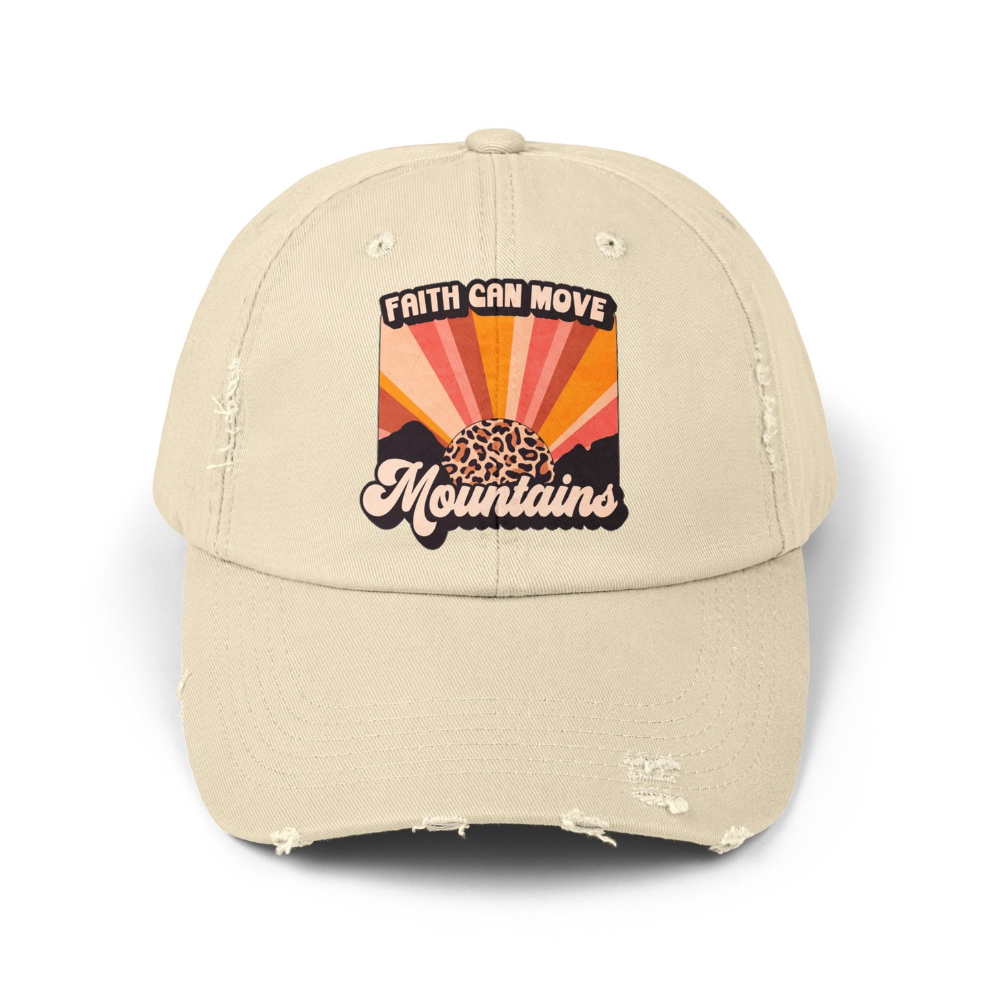 Faith Can Move Mountains Distressed Cap