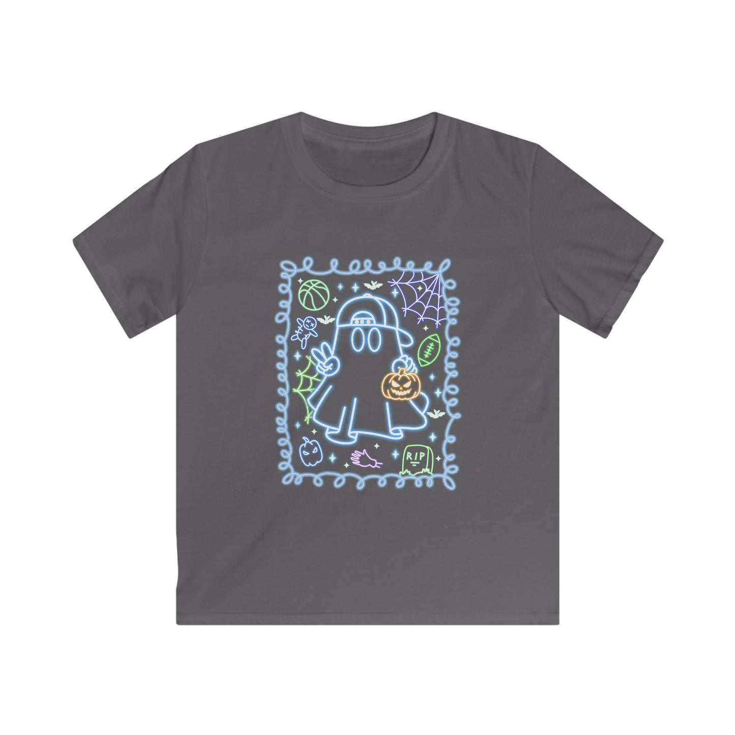 Neon Boy Ghost Kids Softstyle Tee