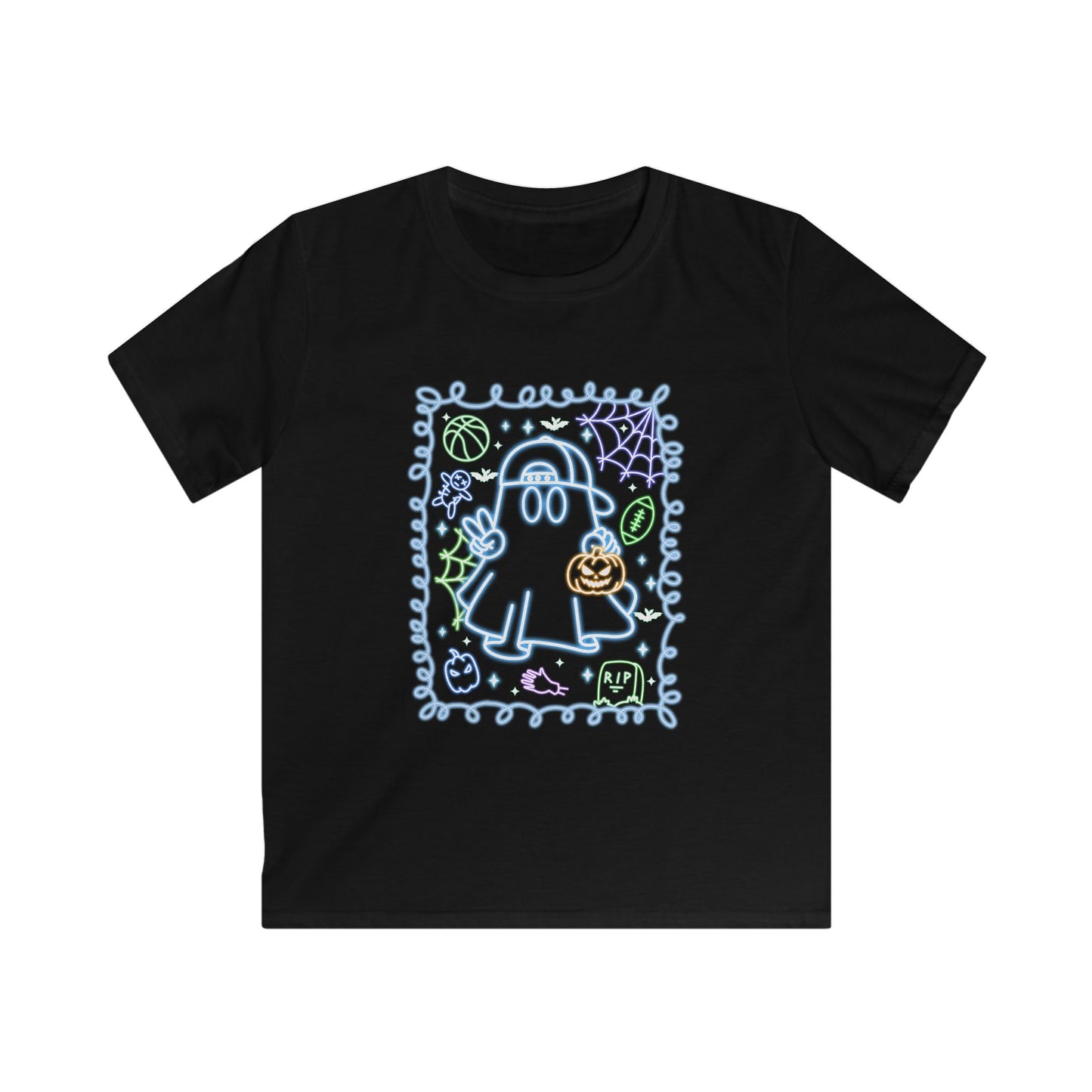Neon Boy Ghost Kids Softstyle Tee