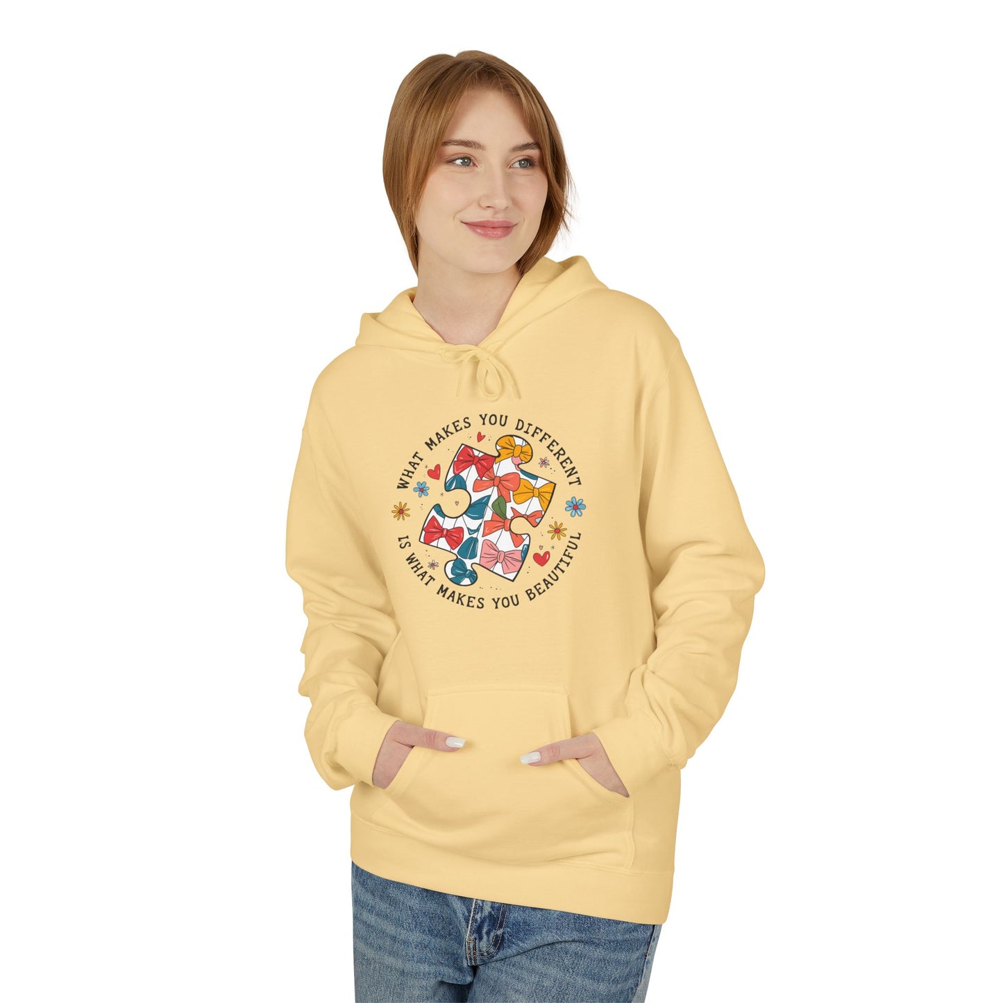 Retro Autism Coquette Midweight Softstyle Fleece Hoodie