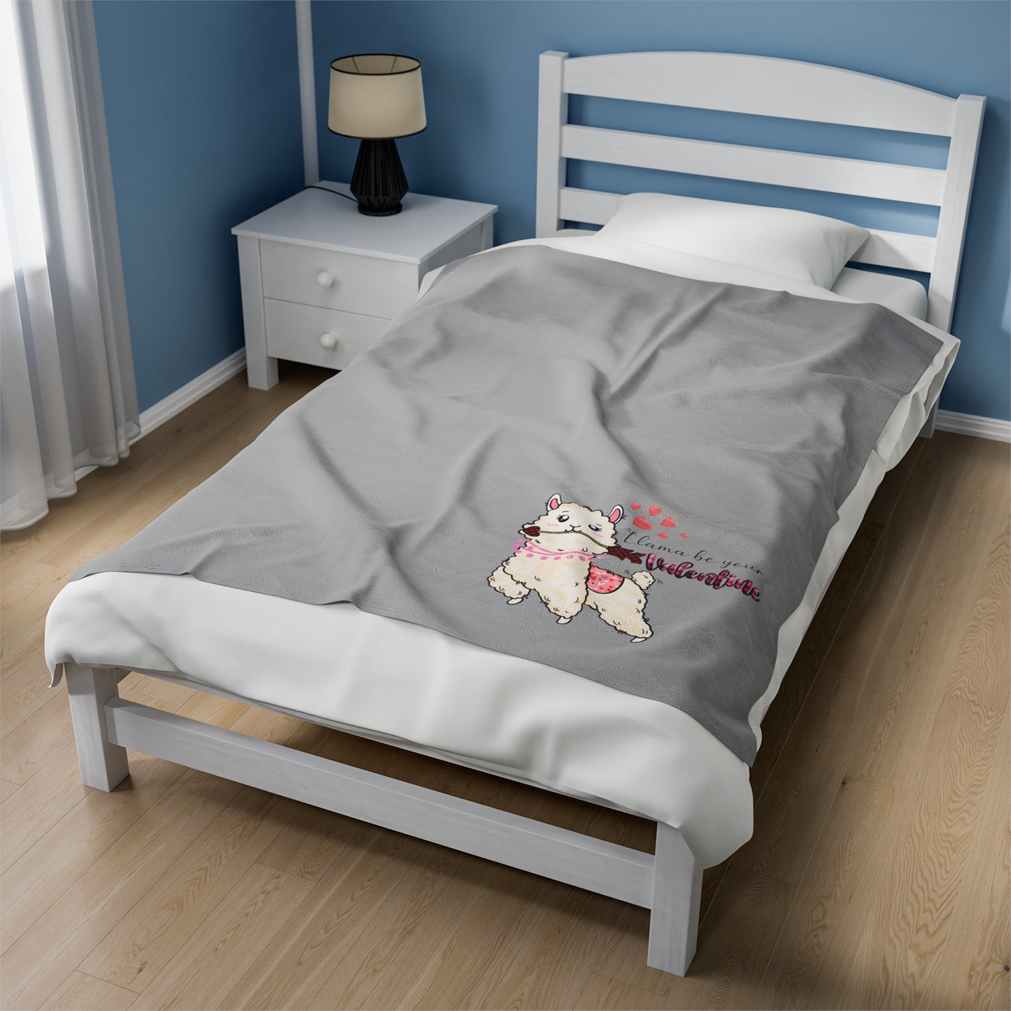 Llama Be Your Valentine Velveteen Plush Blanket