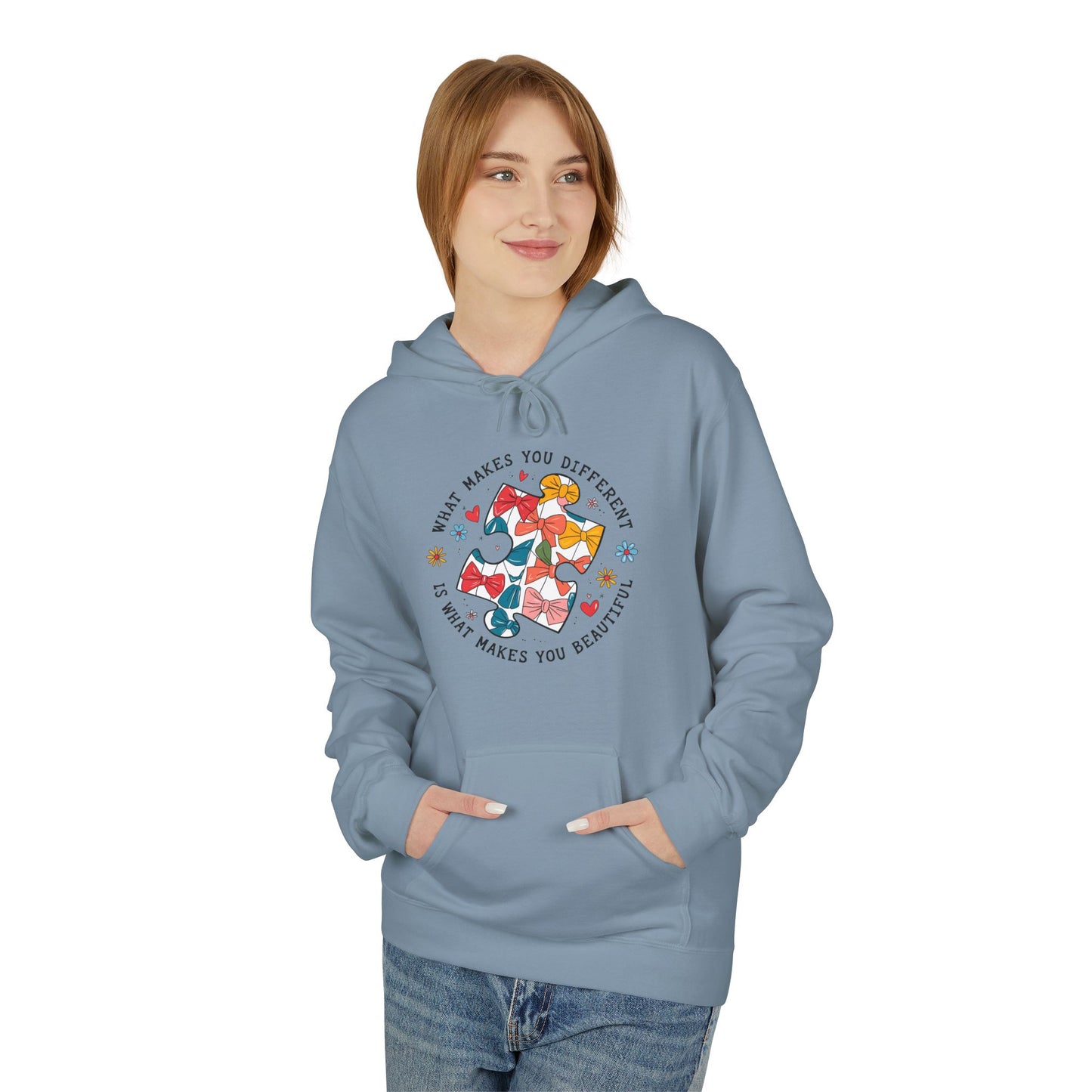 Retro Autism Coquette Midweight Softstyle Fleece Hoodie