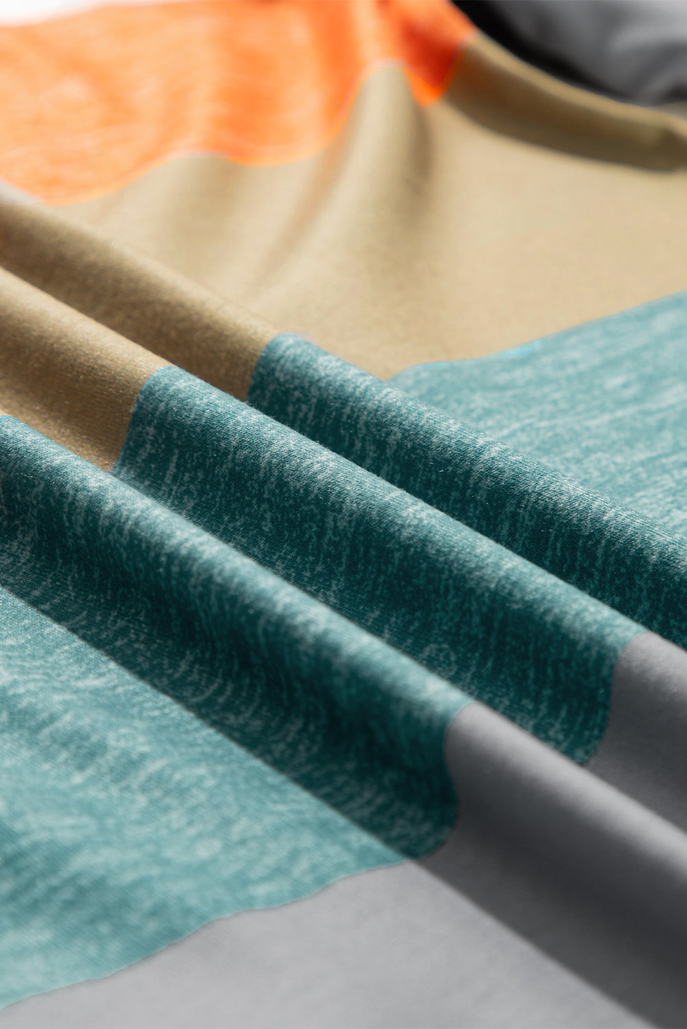 Gray Stripe Plus Size Colorblock Pullover Top
