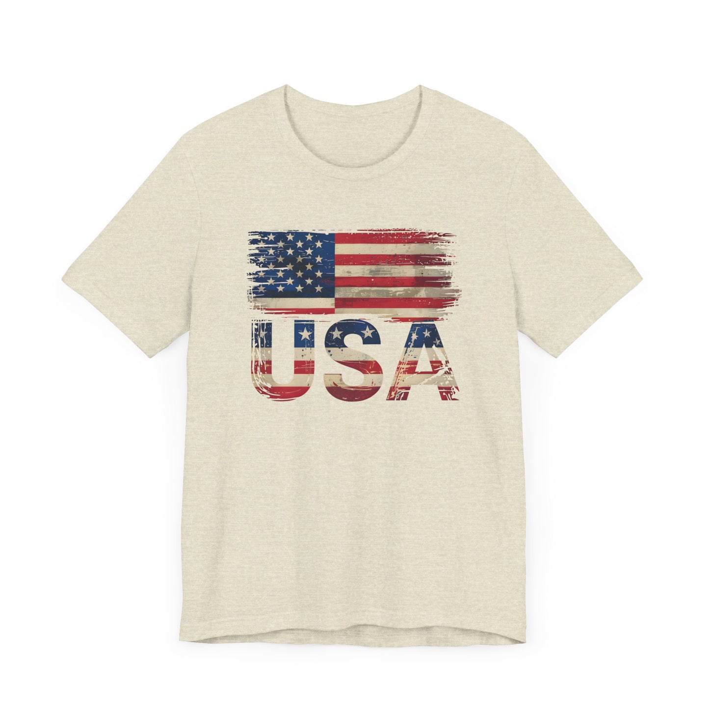Distressed USA Jersey Short Sleeve Tee