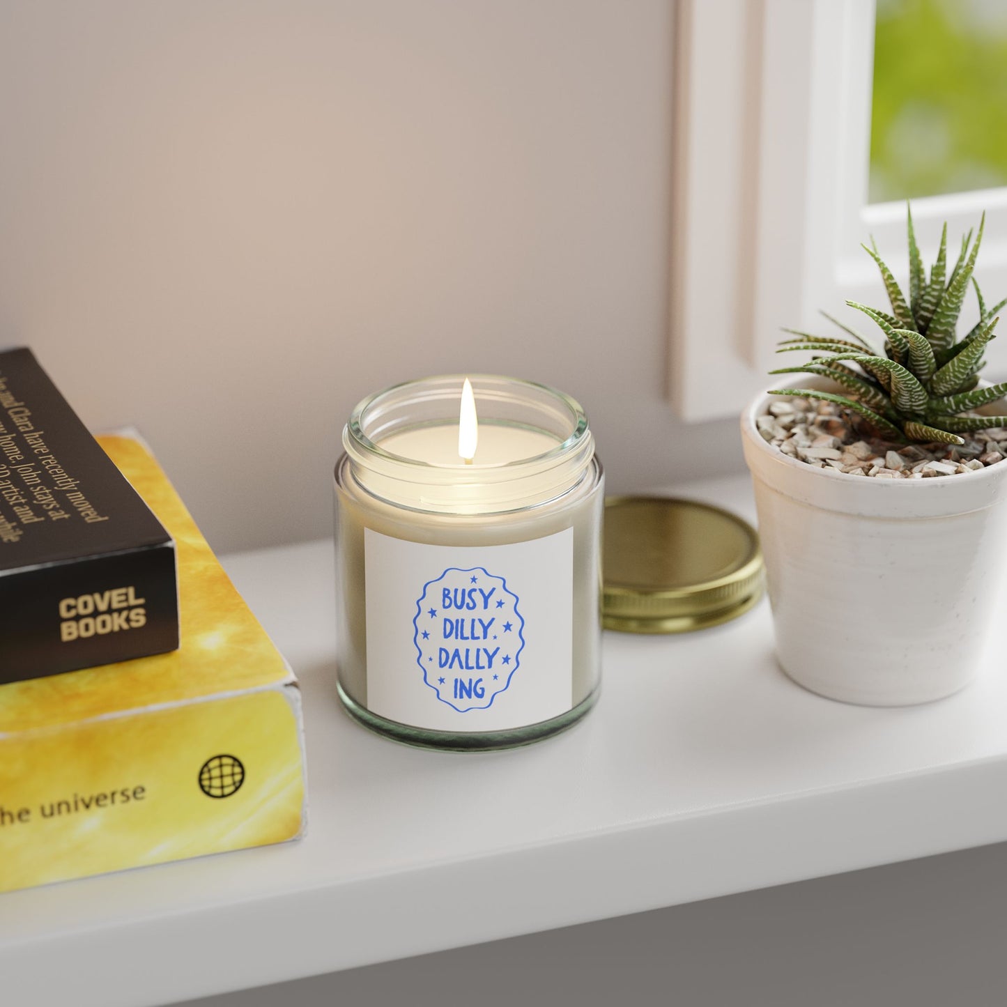 Busy Dilly Dallying Scented Candles, Coconut Apricot Wax (4oz, 9oz)
