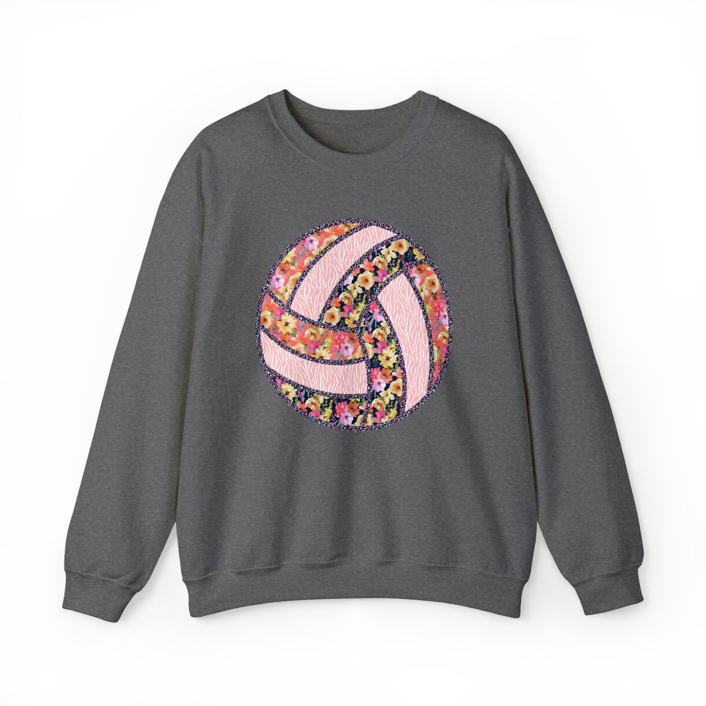 Floral Patchwork Volleyball Heavy Blend™ Crewneck Sweatshirt