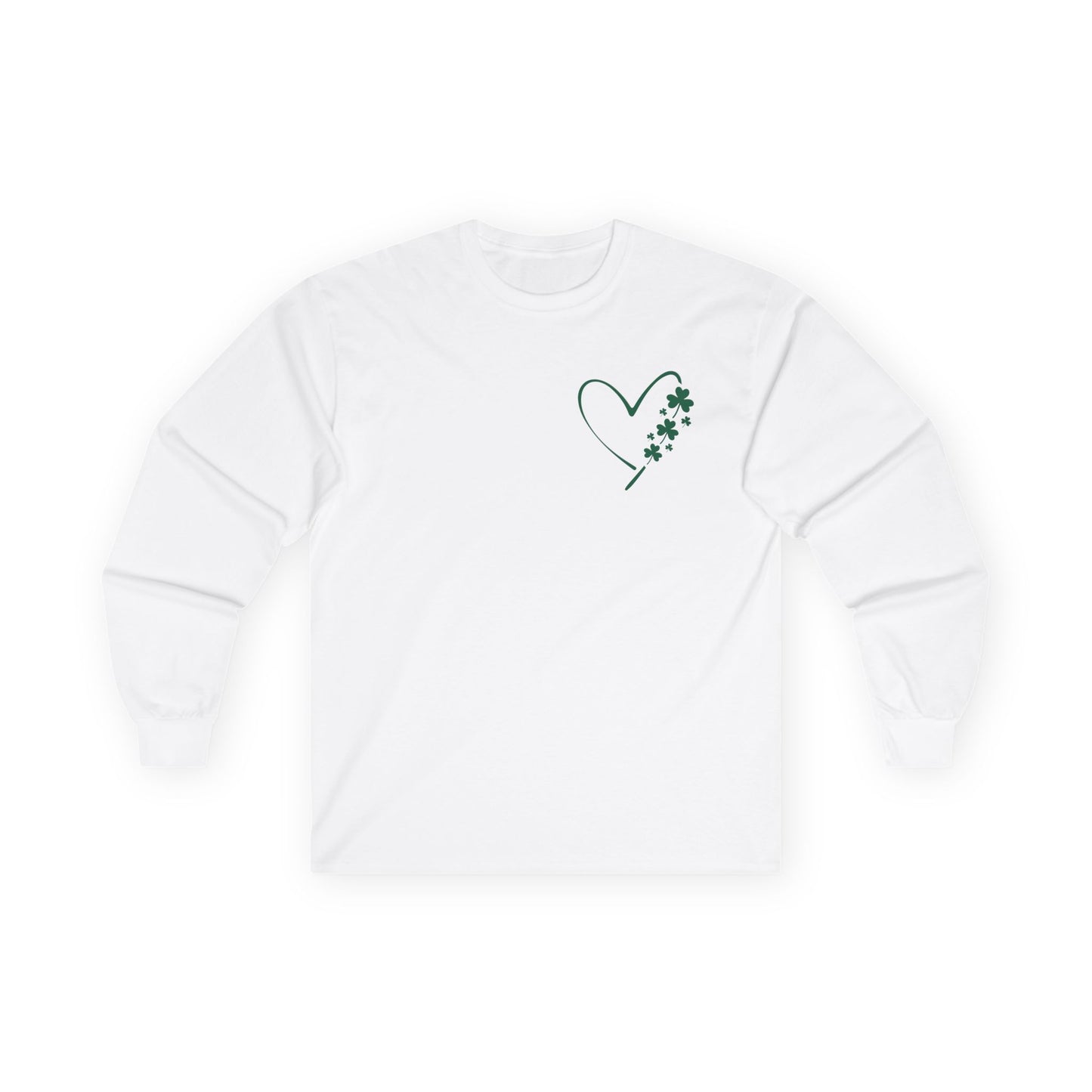 Heart with Shamrocks Ultra Cotton Long Sleeve Tee