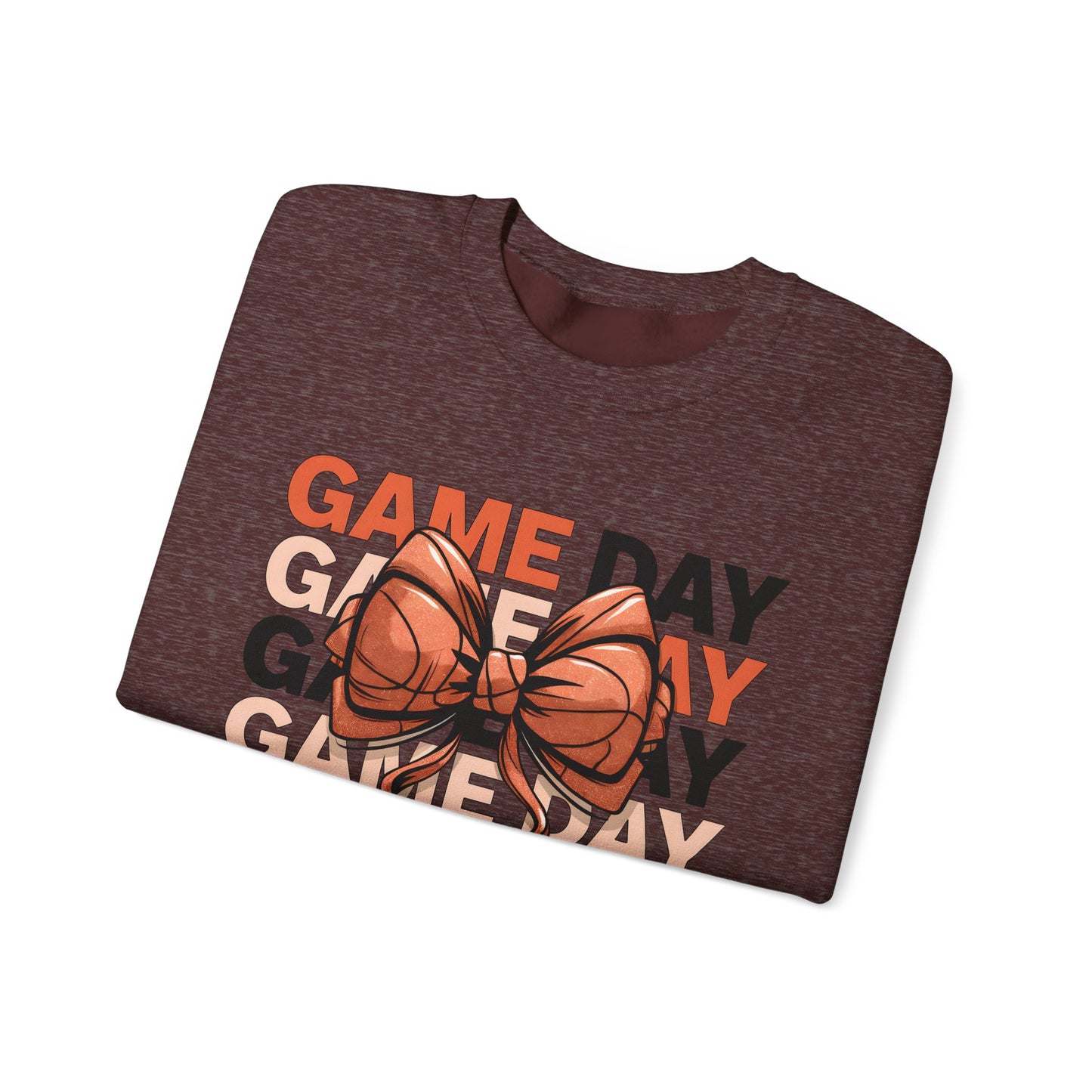 Game Day Basketball Bow Heavy Blend™ Crewneck Sweatshirt