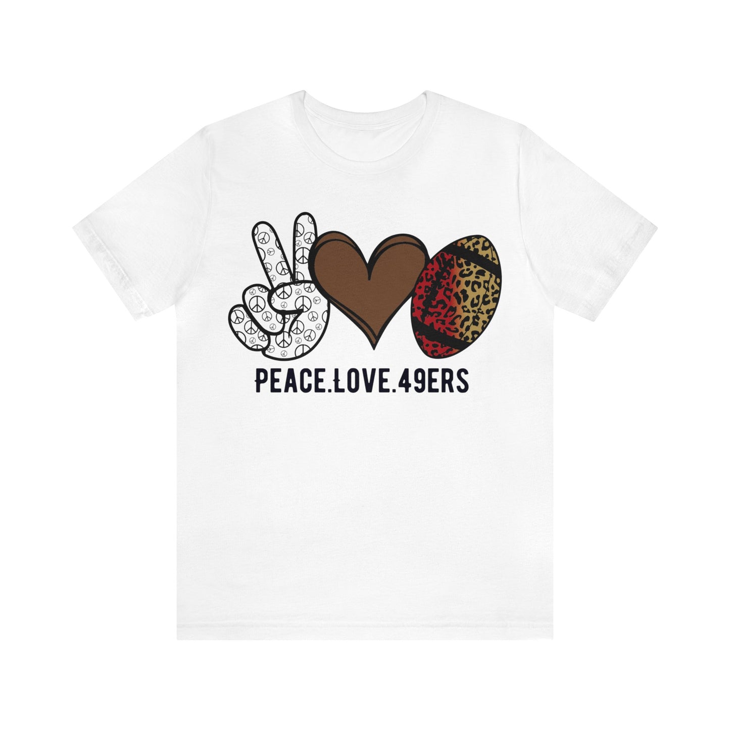 Peace Love 49ers Jersey Short Sleeve Tee