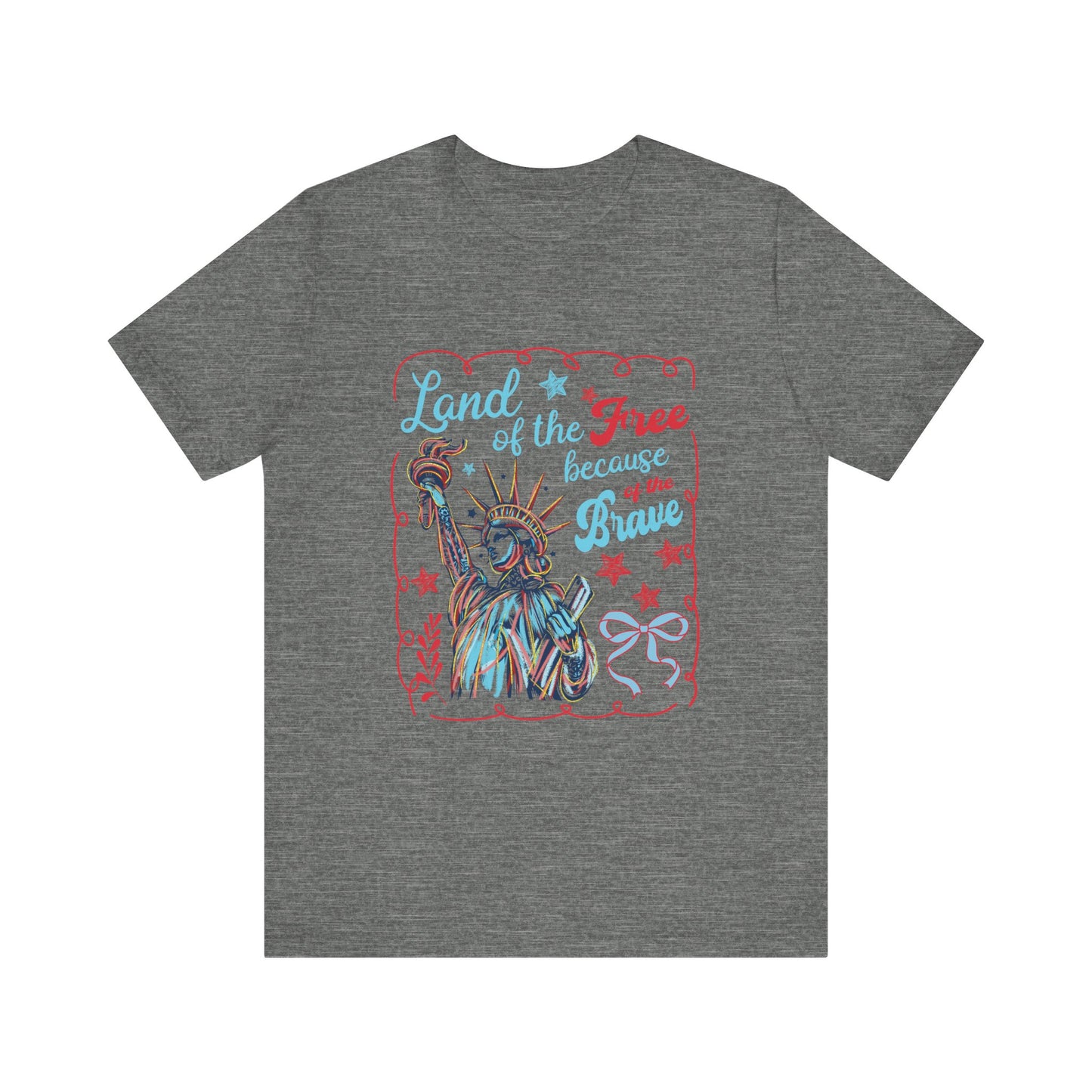Land of the Free Because of the Brave Jersey Short Sleeve Tee