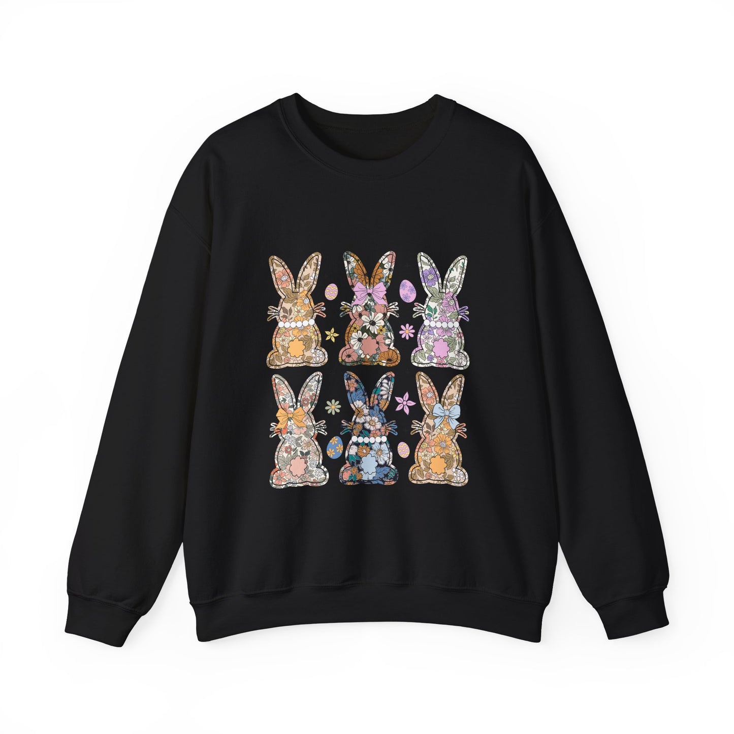 Floral Bunnies Heavy Blend™ Crewneck Sweatshirt