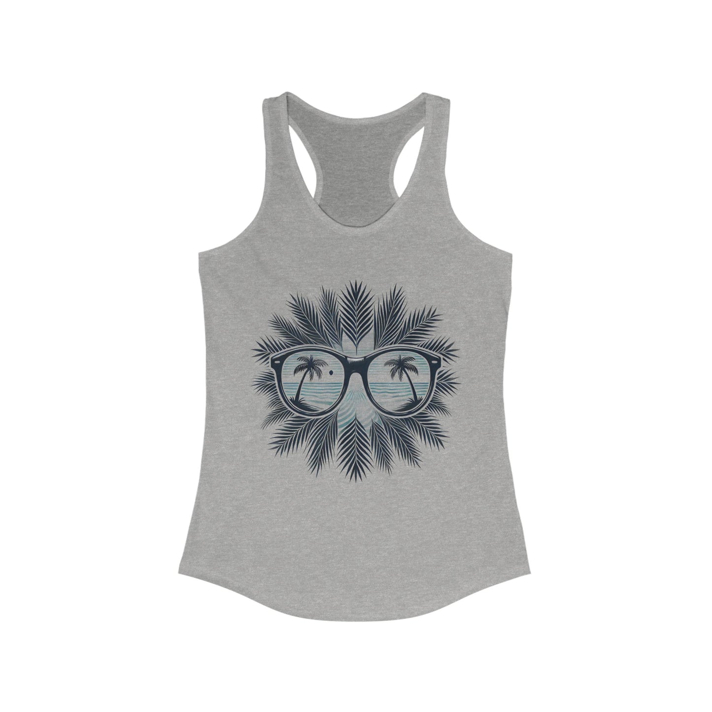 Vintage Palm Tree Glasses Women's Ideal Racerback Tank