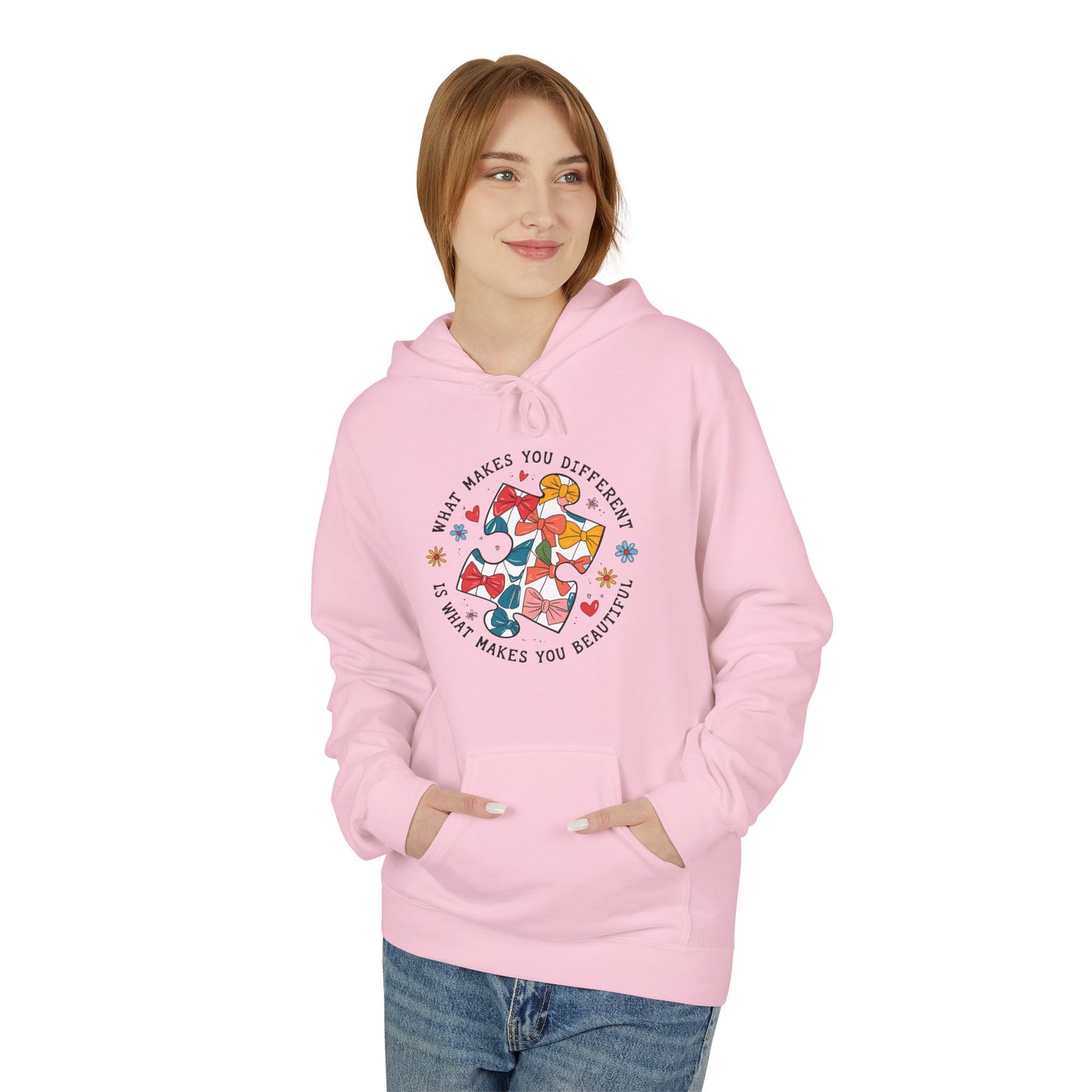 Retro Autism Coquette Midweight Softstyle Fleece Hoodie