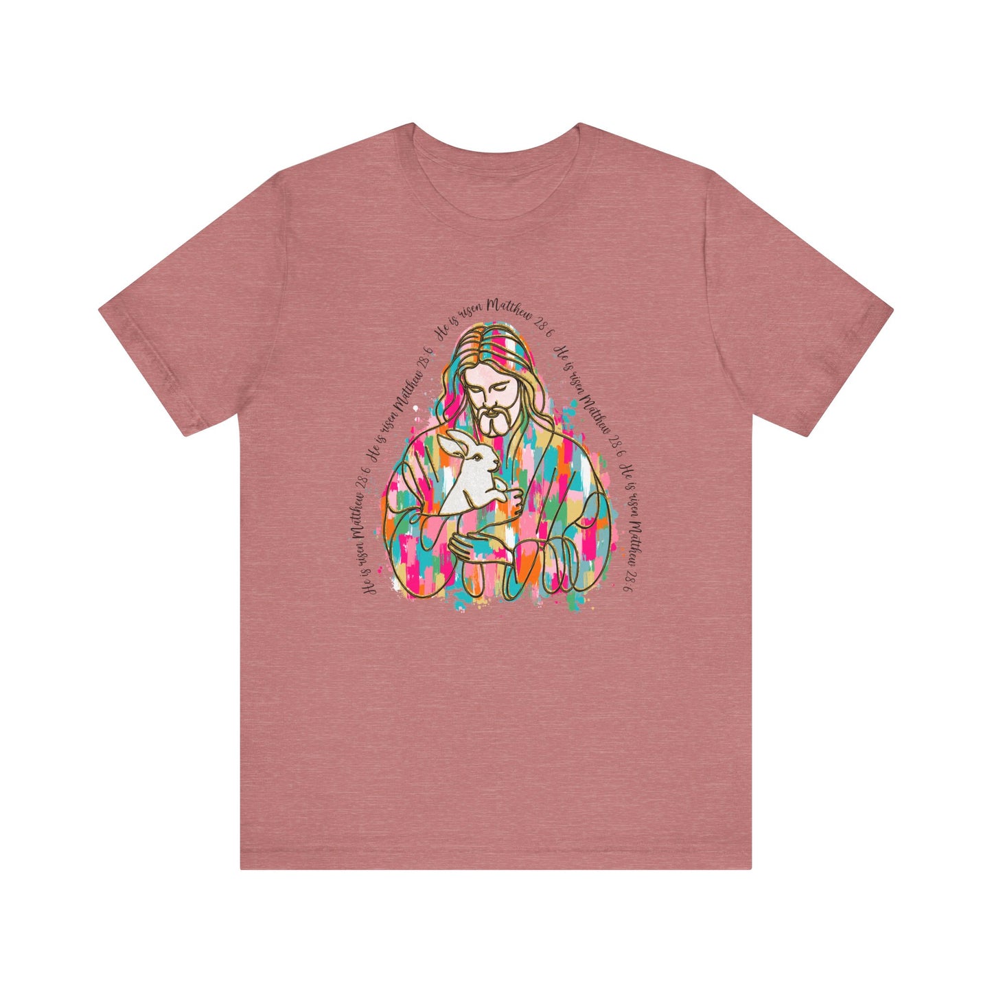 Brush Stroke Easter Jesus Jersey Short Sleeve Tee