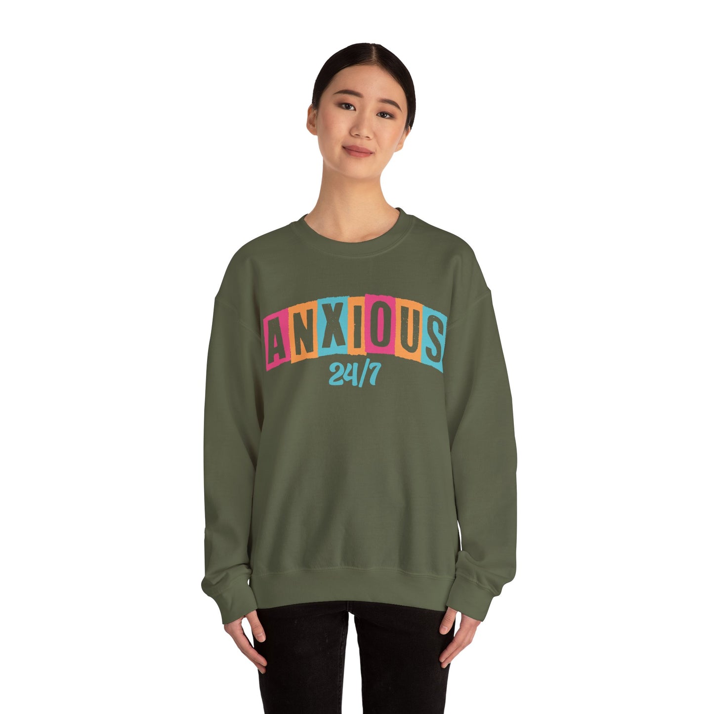 Anxious 24/7 Heavy Blend™ Crewneck Sweatshirt