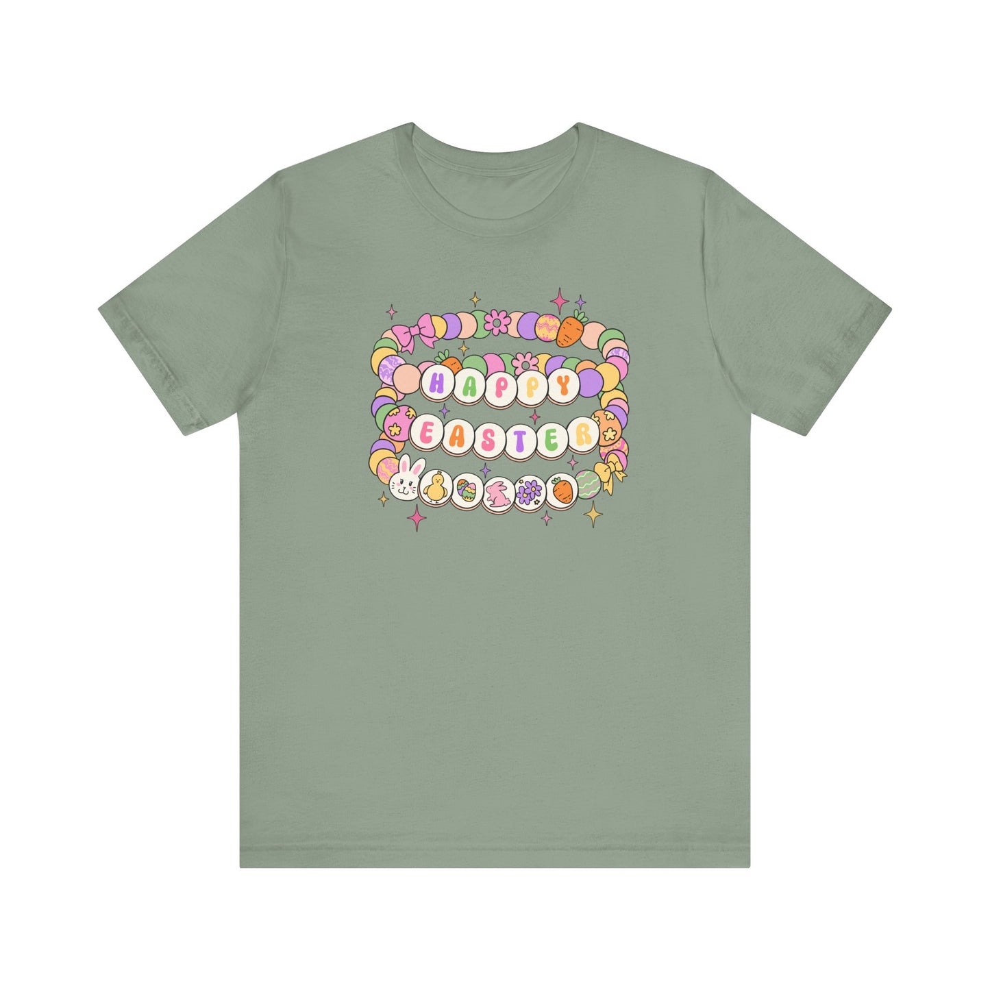 Happy Easter Beaded Bracelets Jersey Short Sleeve Tee