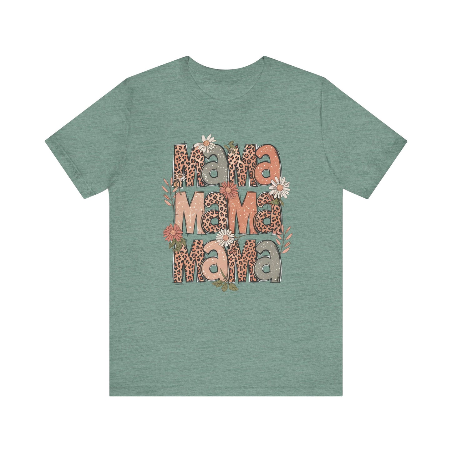 Floral Stacked Mama Jersey Short Sleeve Tee