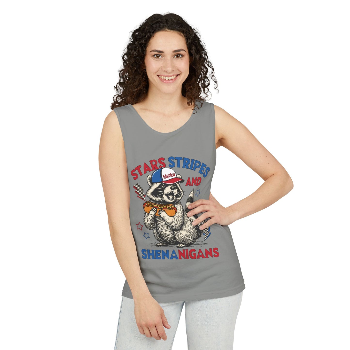 Stars Stripes and Shenanigans Garment-Dyed Tank Top