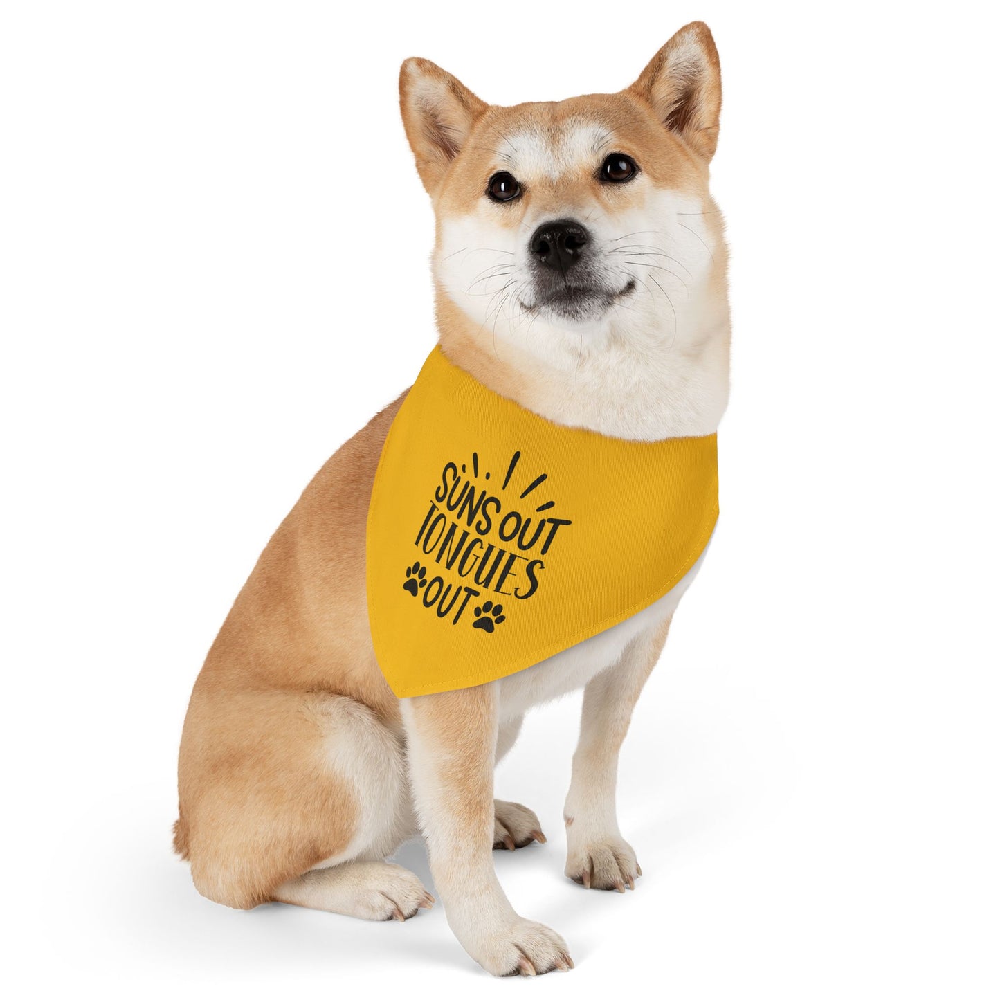 Suns Out Tongues Out Pet Bandana Collar