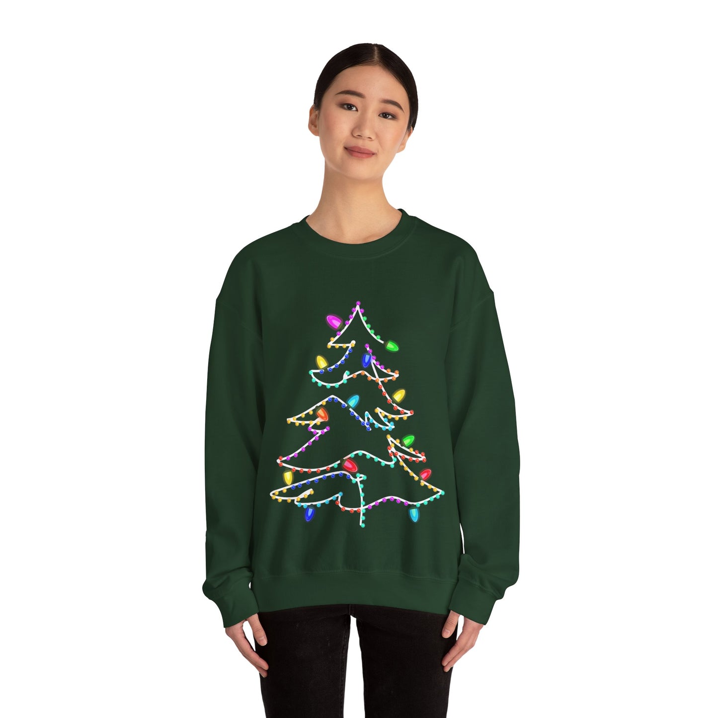 Lighted Christmas Tree Heavy Blend™ Crewneck Sweatshirt