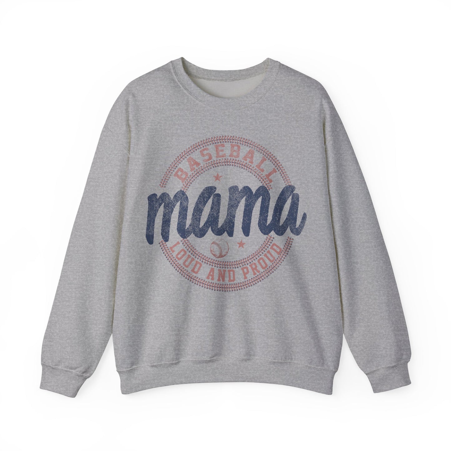 Baseball Mama Loud & Proud Heavy Blend™ Crewneck Sweatshirt
