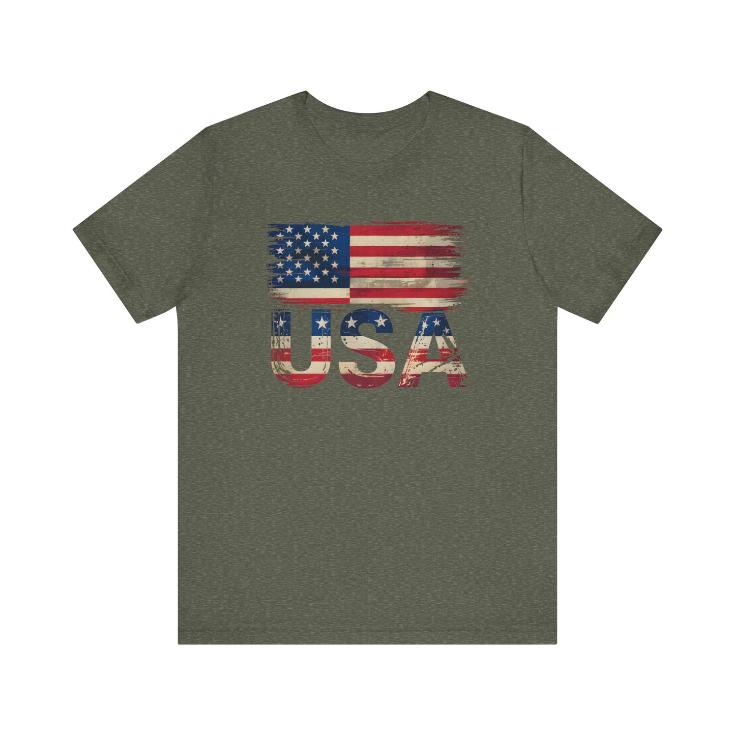 Distressed USA Jersey Short Sleeve Tee