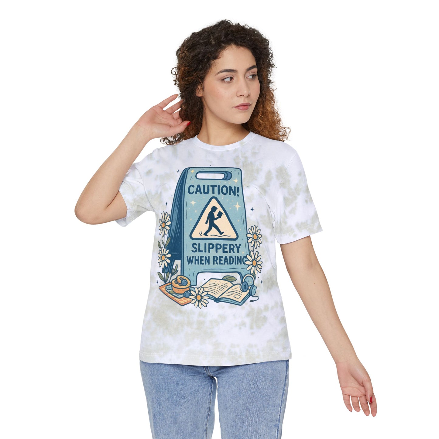 Slippery When Reading FWD Fashion Tie-Dyed T-Shirt