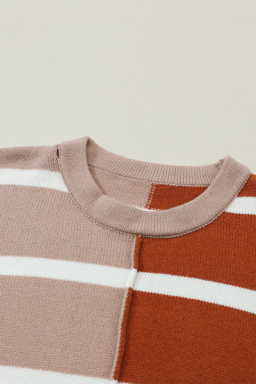 Plus Size Colorblock Striped Patchwork Loose Top