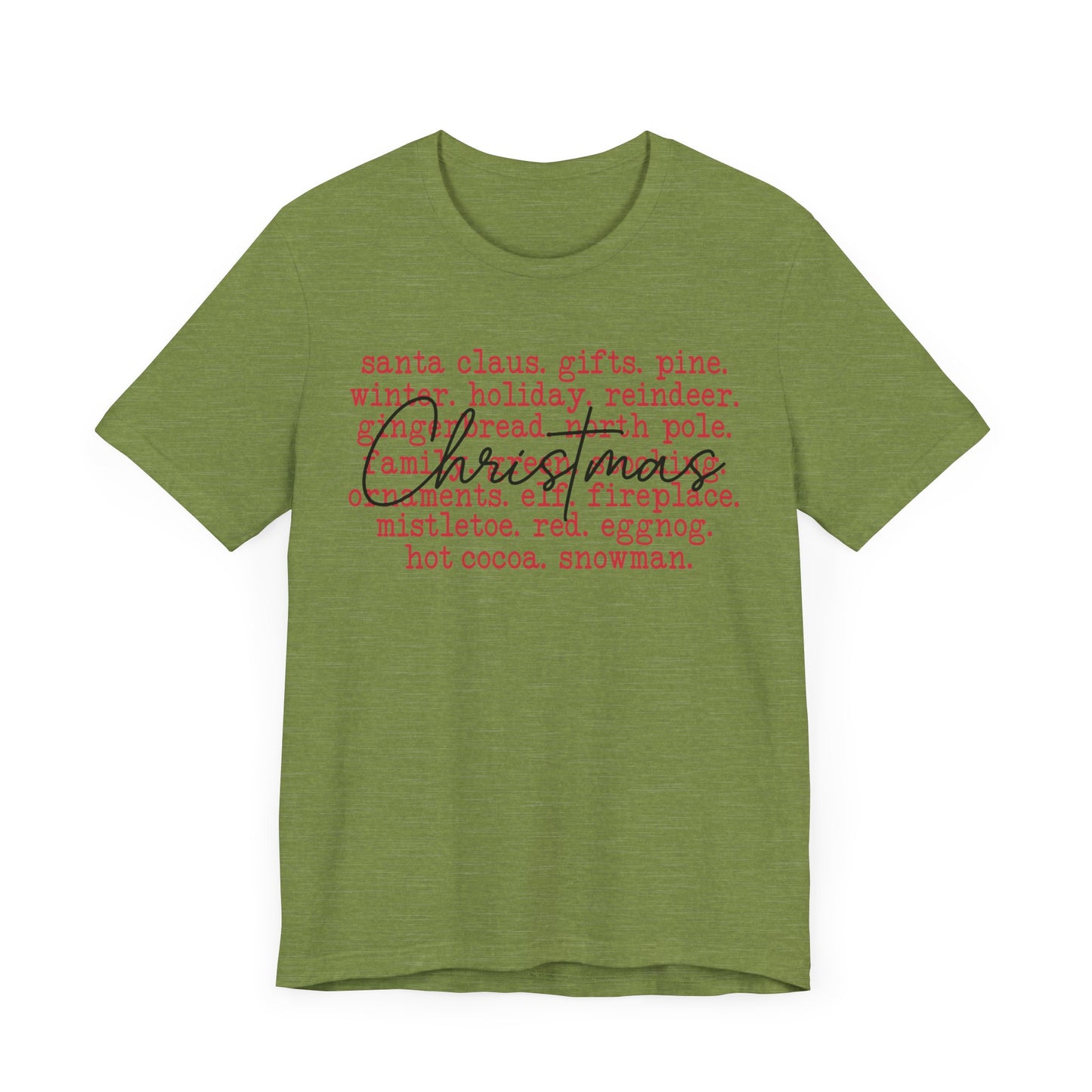 Christmas Words Jersey Short Sleeve Tee