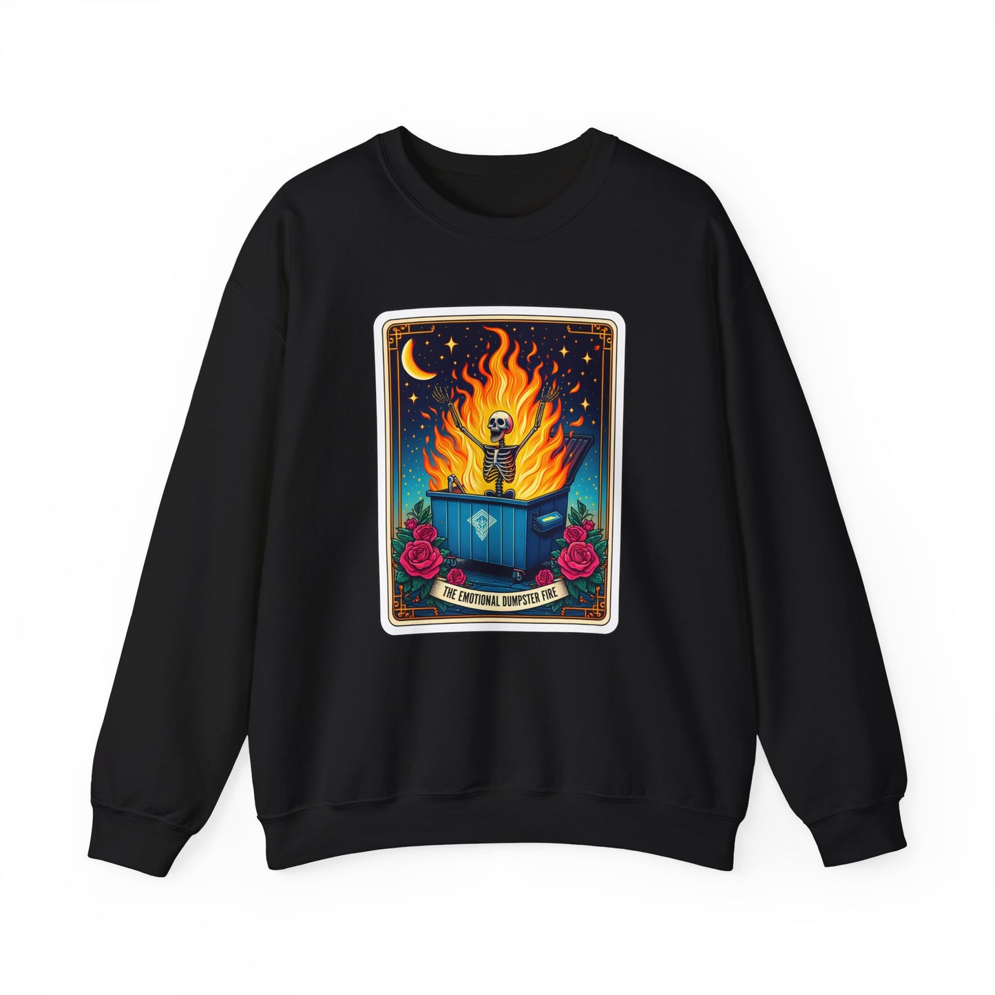 Emotional Dumpster Fire Tarot Heavy Blend™ Crewneck Sweatshirt