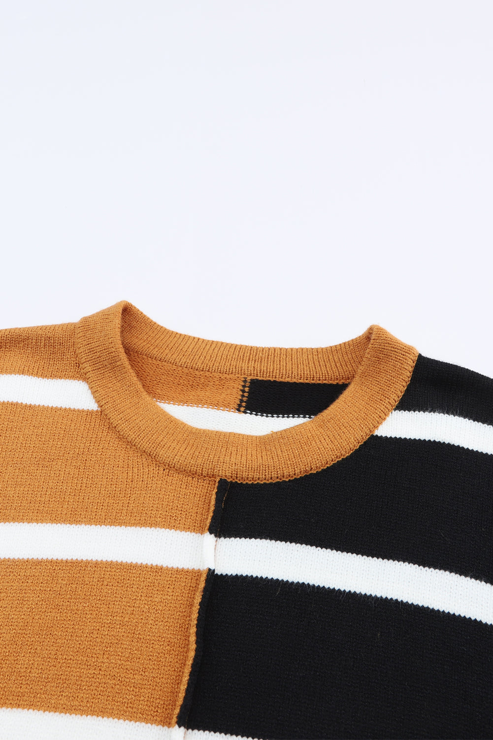 Plus Size Colorblock Striped Patchwork Loose Top