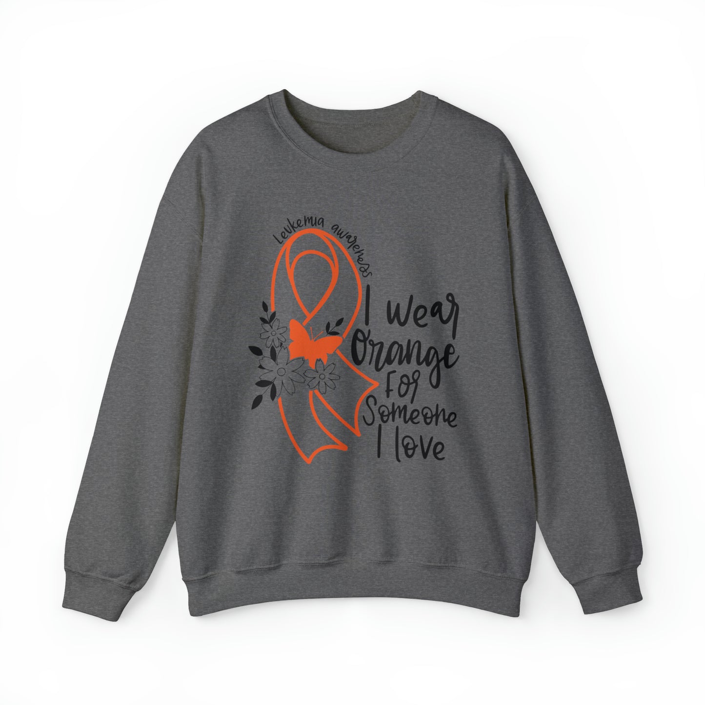 I Wear Orange Leukemia Awareness Heavy Blend™ Crewneck Sweatshirt