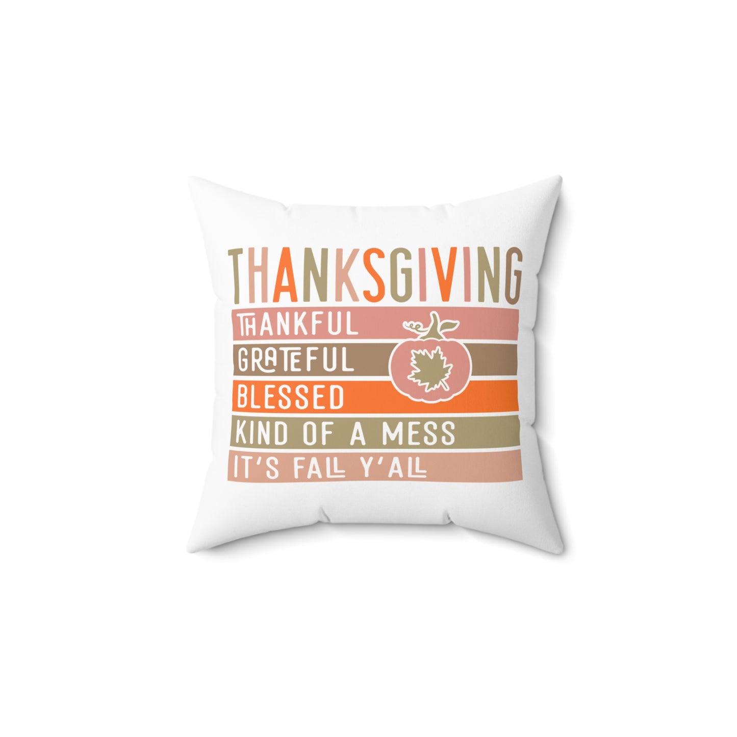 Thanksgiving Spun Polyester Square Pillow