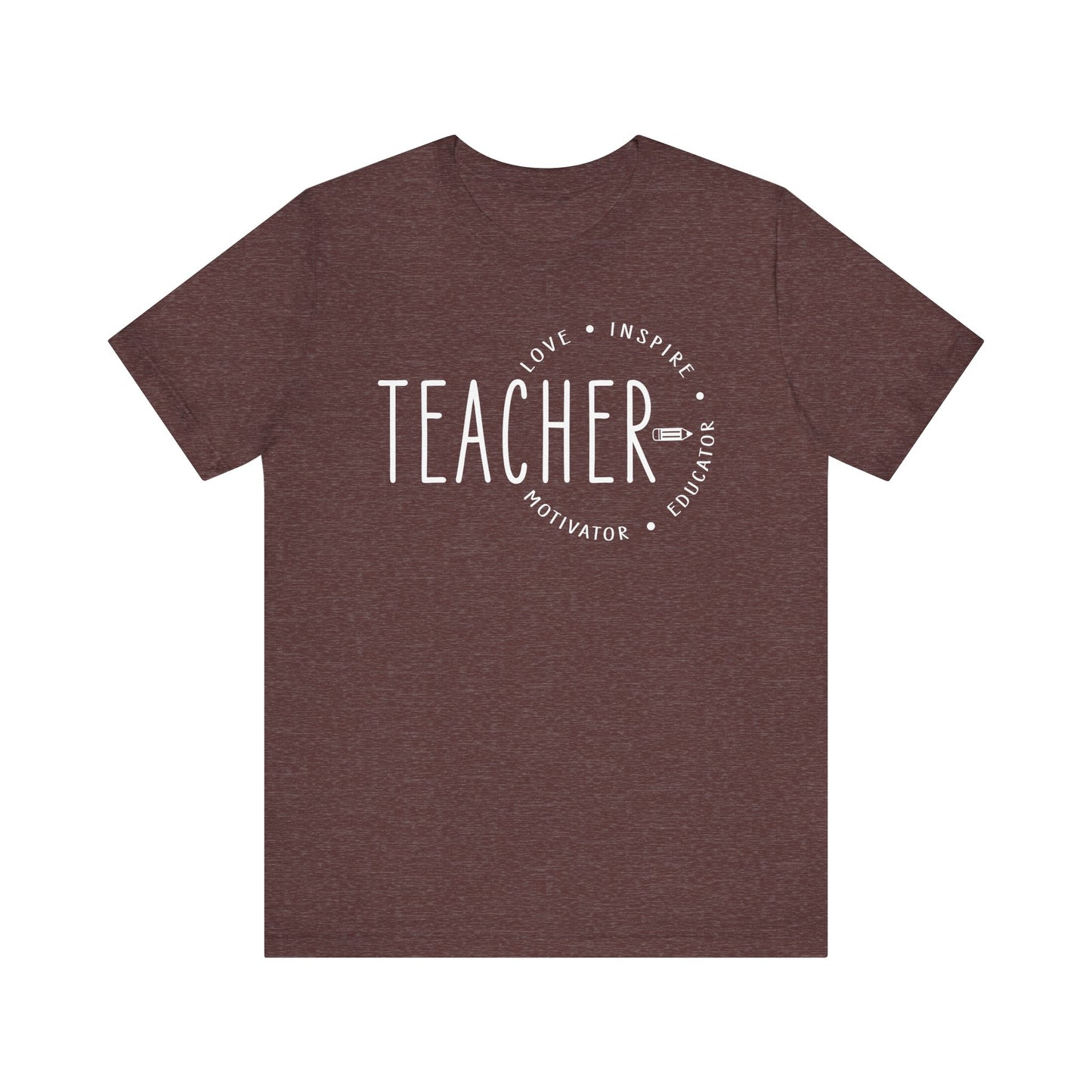 Teacher Love Inspire Motivator Educator Jersey Short Sleeve Tee