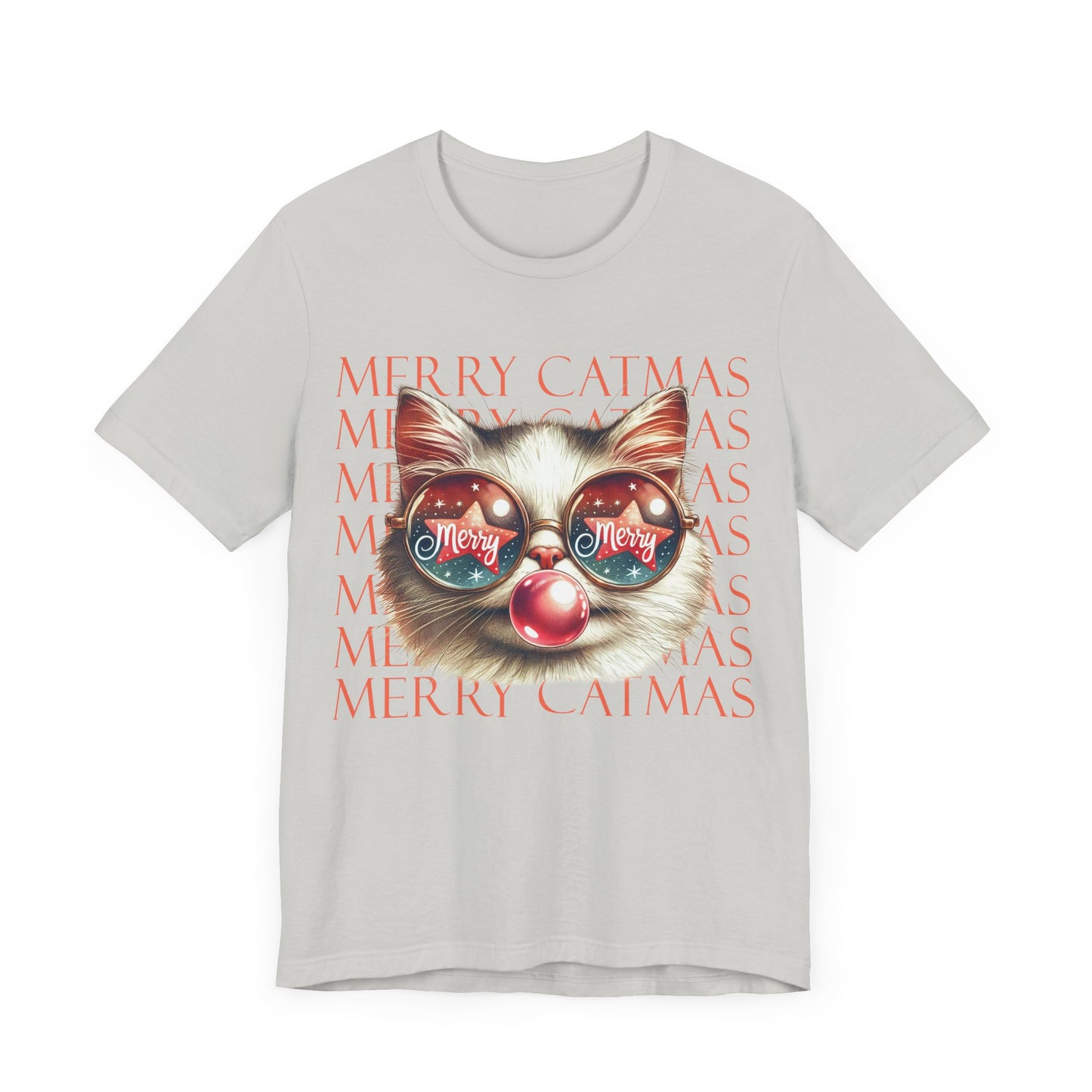 Merry Catmas Jersey Short Sleeve Tee