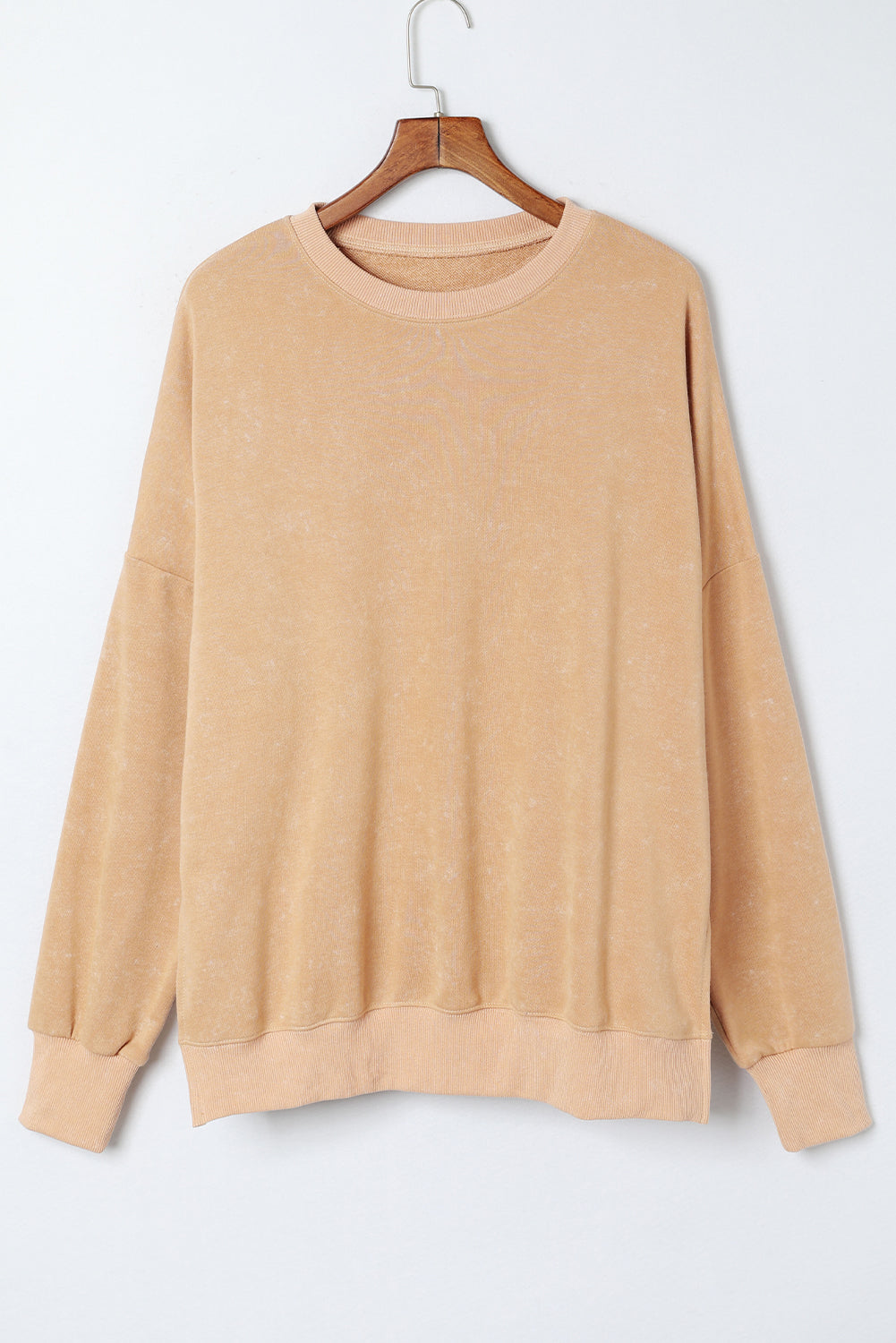 Leopard Print Drop Shoulder Slit Oversized Sweatshirt