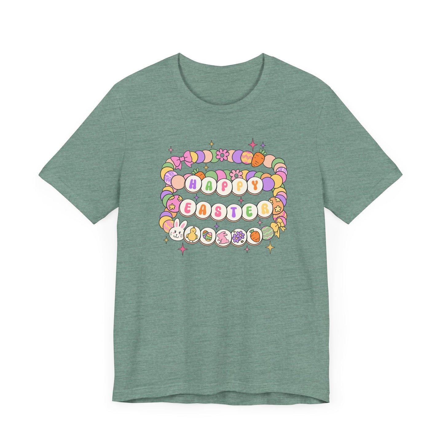 Happy Easter Beaded Bracelets Jersey Short Sleeve Tee