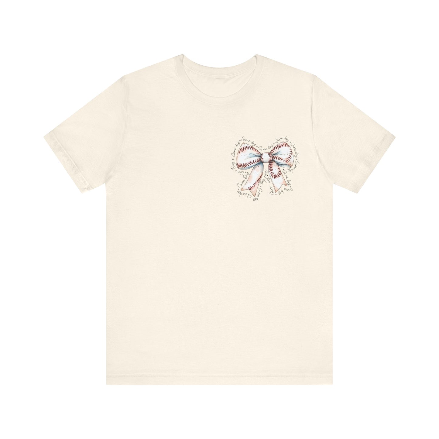 Baseball Game Day Bow Pocket Jersey Short Sleeve Tee