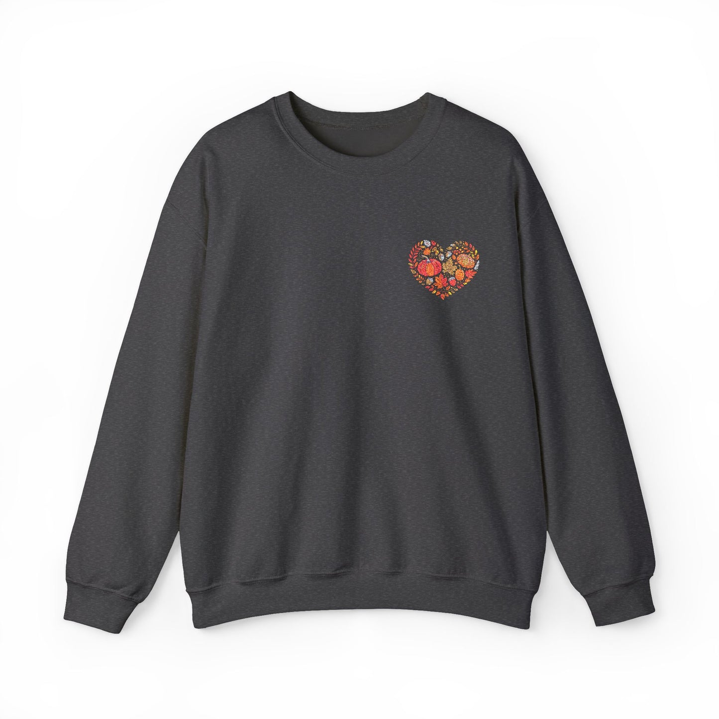 Embroidered Fall Heart Heavy Blend™ Crewneck Sweatshirt