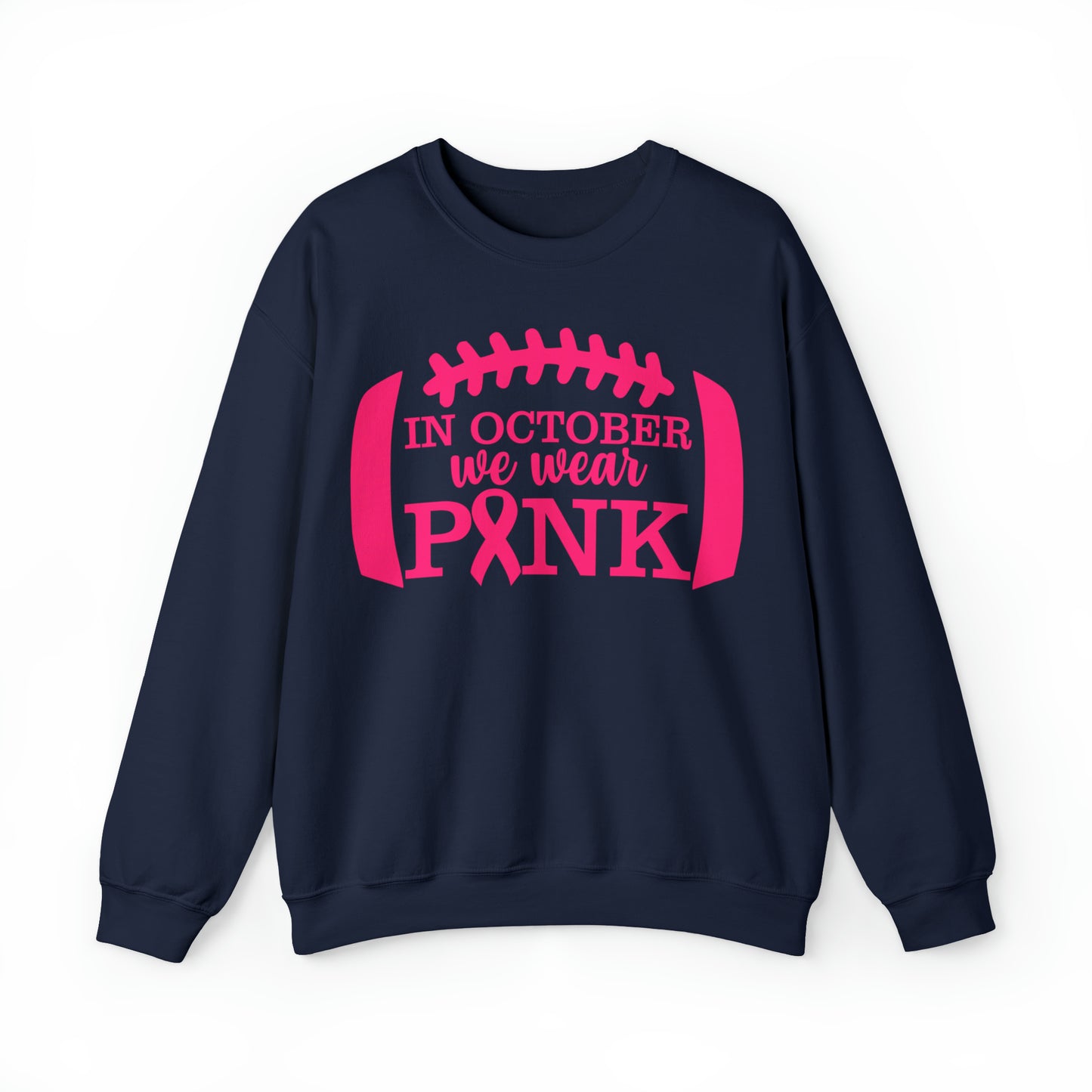 Football We Wear Pink Heavy Blend™ Crewneck Sweatshirt