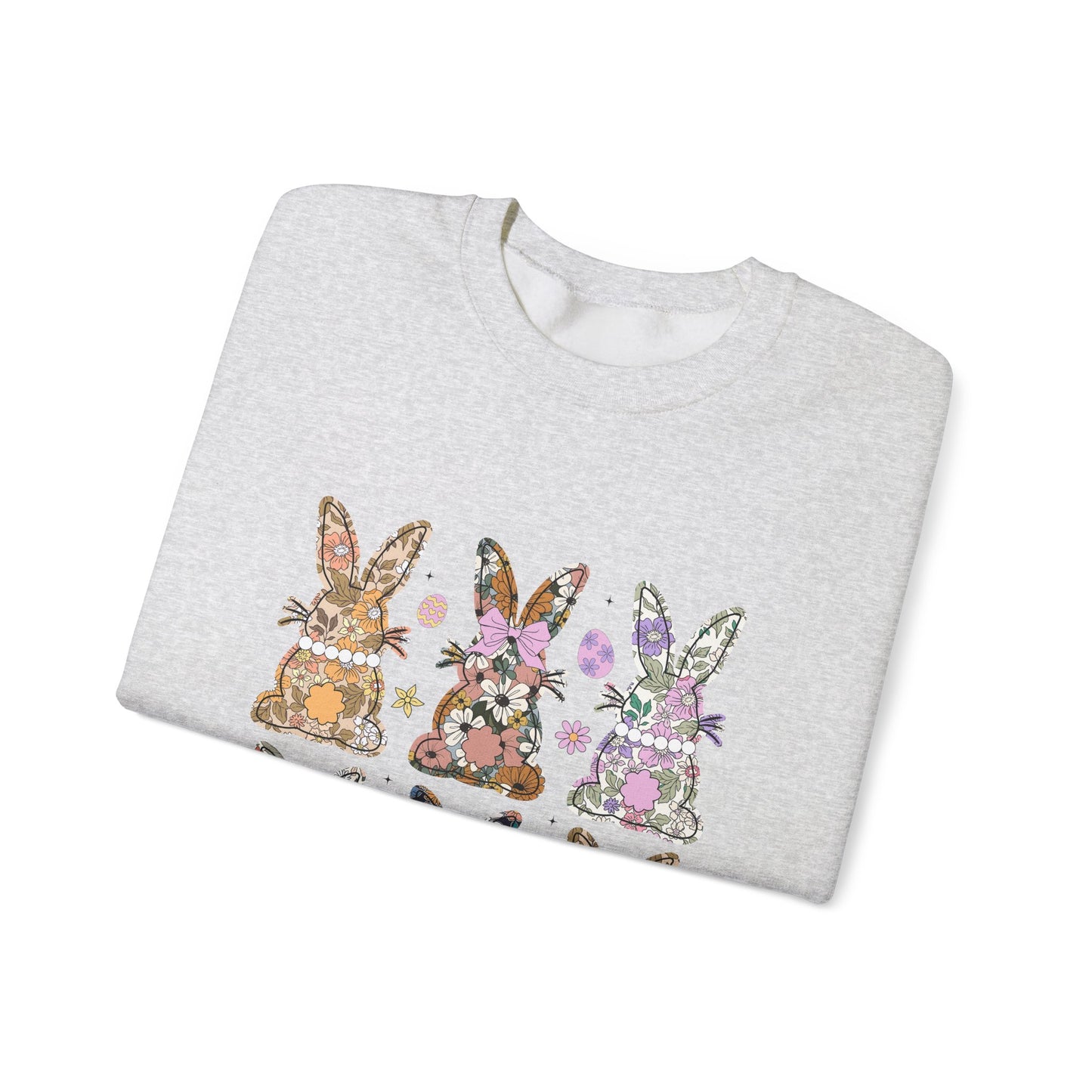 Floral Bunnies Heavy Blend™ Crewneck Sweatshirt