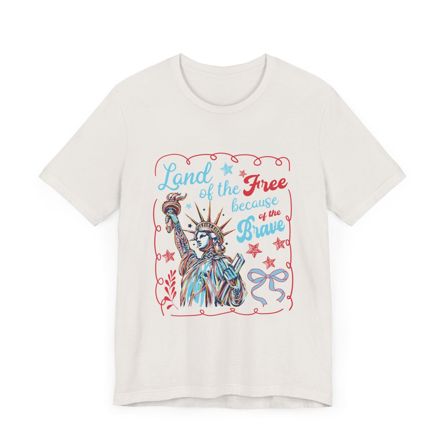 Land of the Free Because of the Brave Jersey Short Sleeve Tee