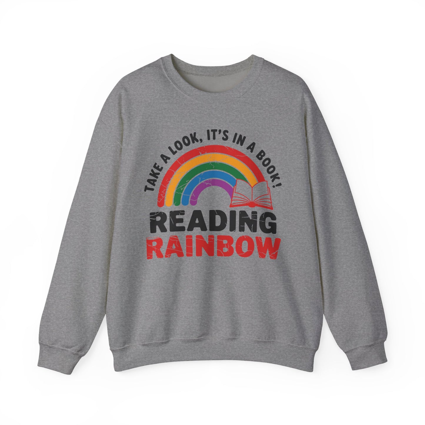 Retro Reading Rainbow Heavy Blend™ Crewneck Sweatshirt