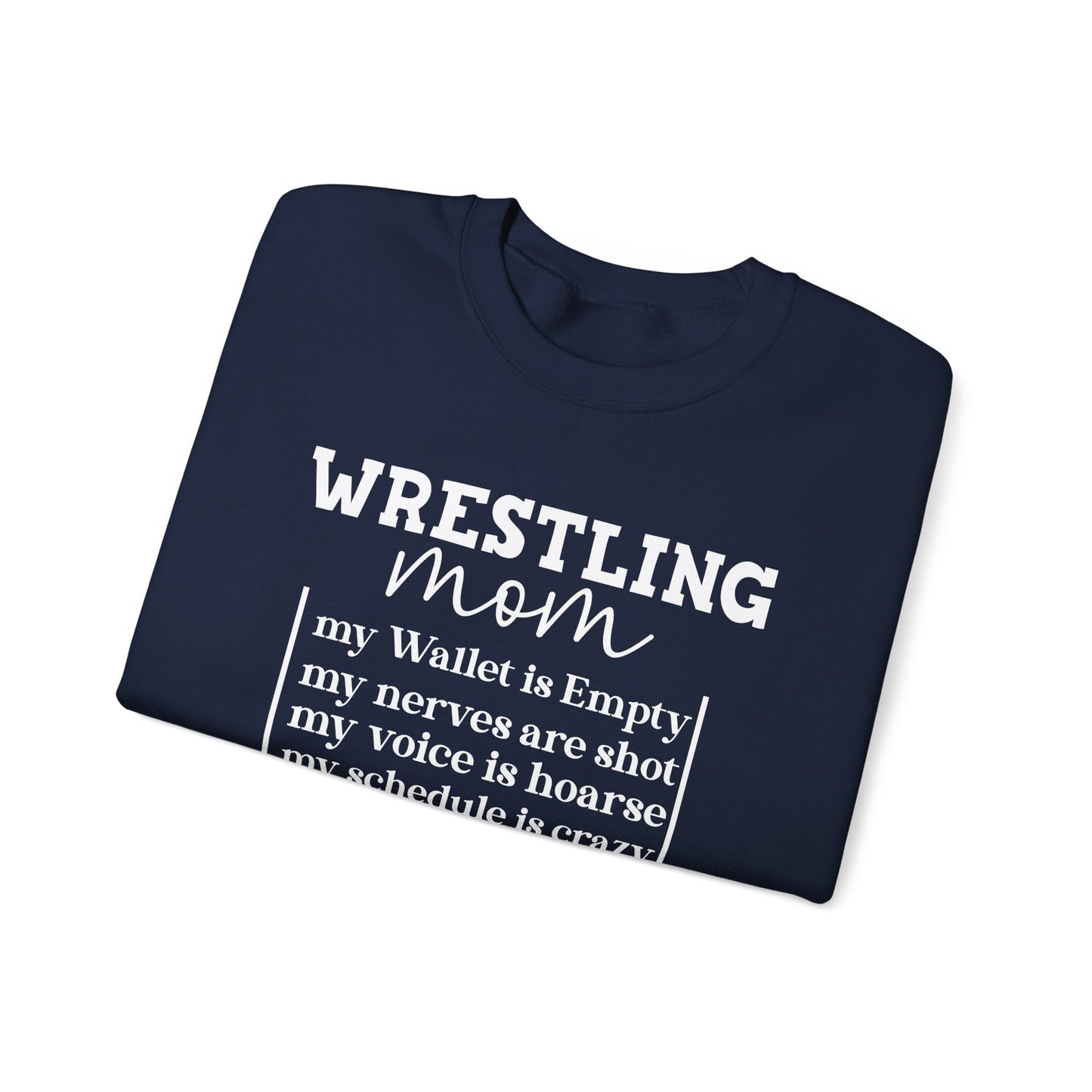 Wrestling Mom Heart Is Full Heavy Blend™ Crewneck Sweatshirt
