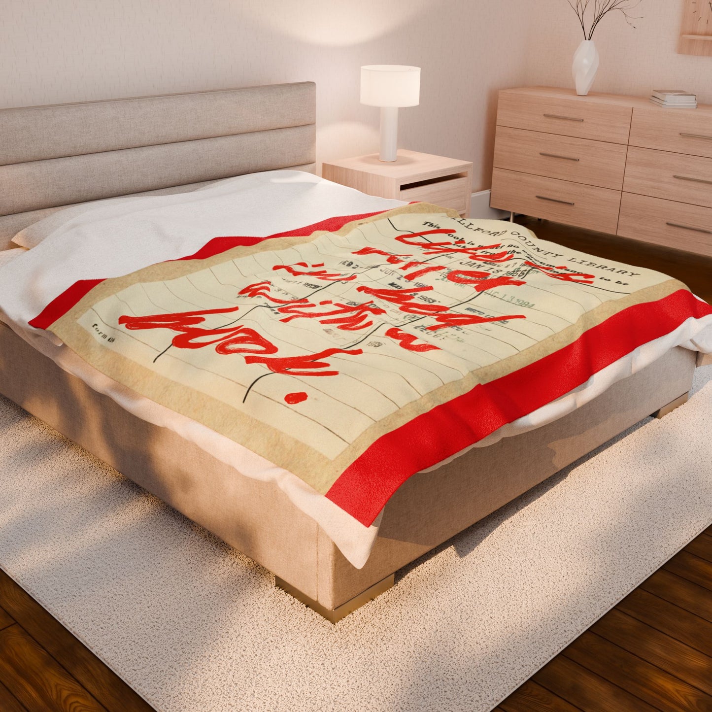 Life Is Better In Bed With A Book Velveteen Plush Blanket