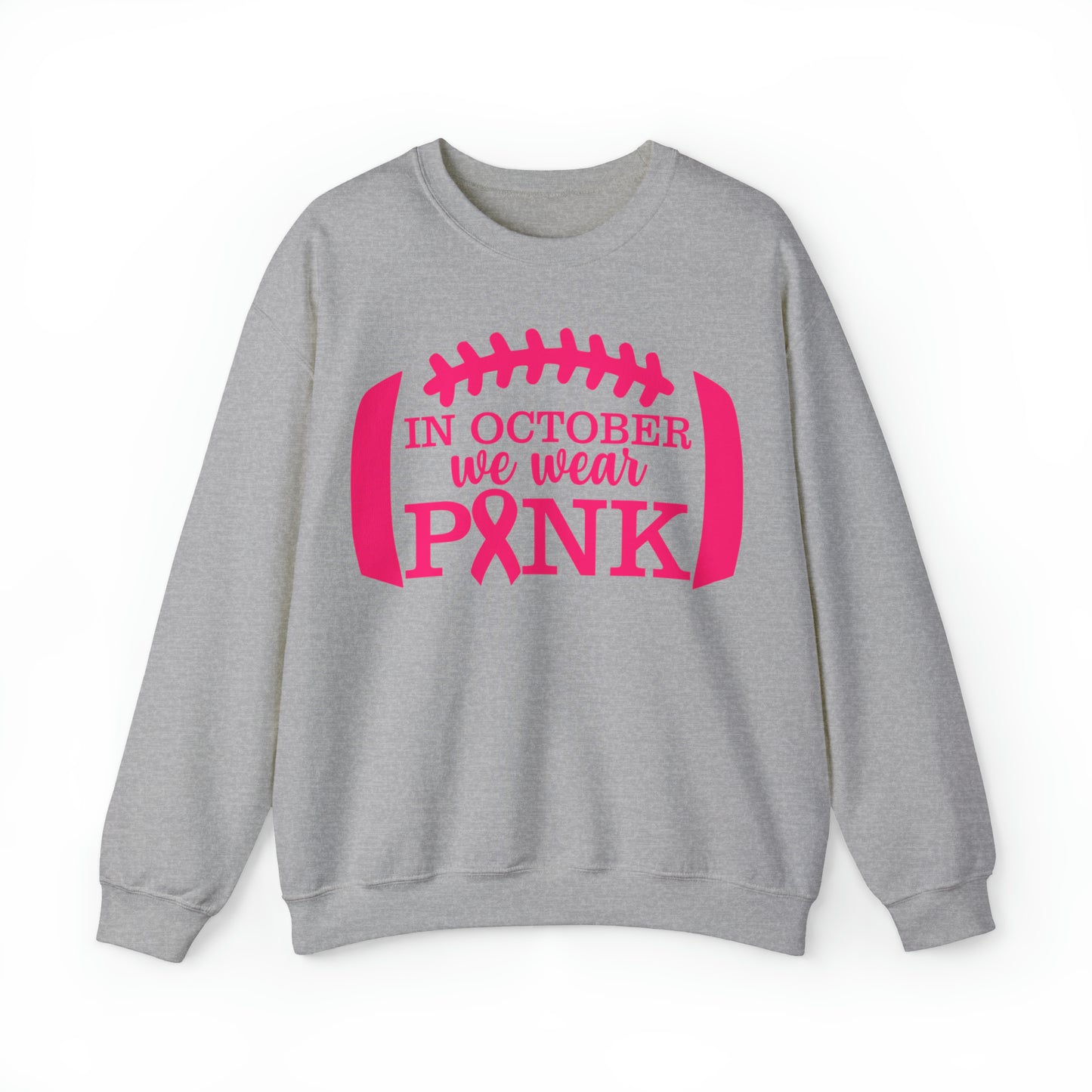 Football We Wear Pink Heavy Blend™ Crewneck Sweatshirt